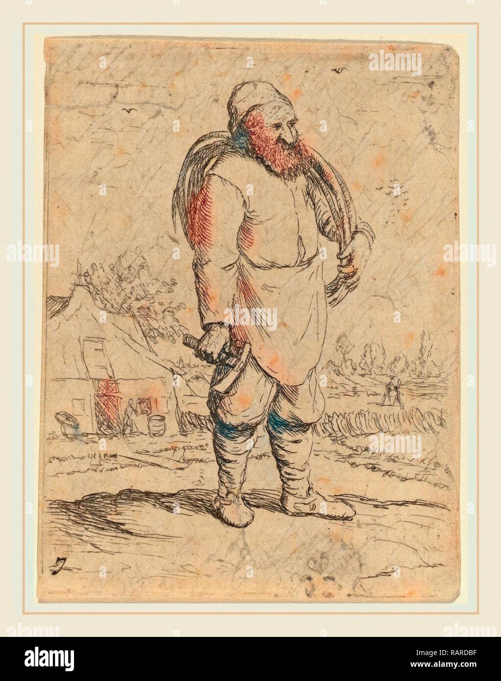 Willem Basse (Néerlandais, 1613 ou 1614-1672), d'une Cooper, c. 1630-1660, eau-forte sur papier vergé. Repensé par Gibon. Classic repensé Banque D'Images