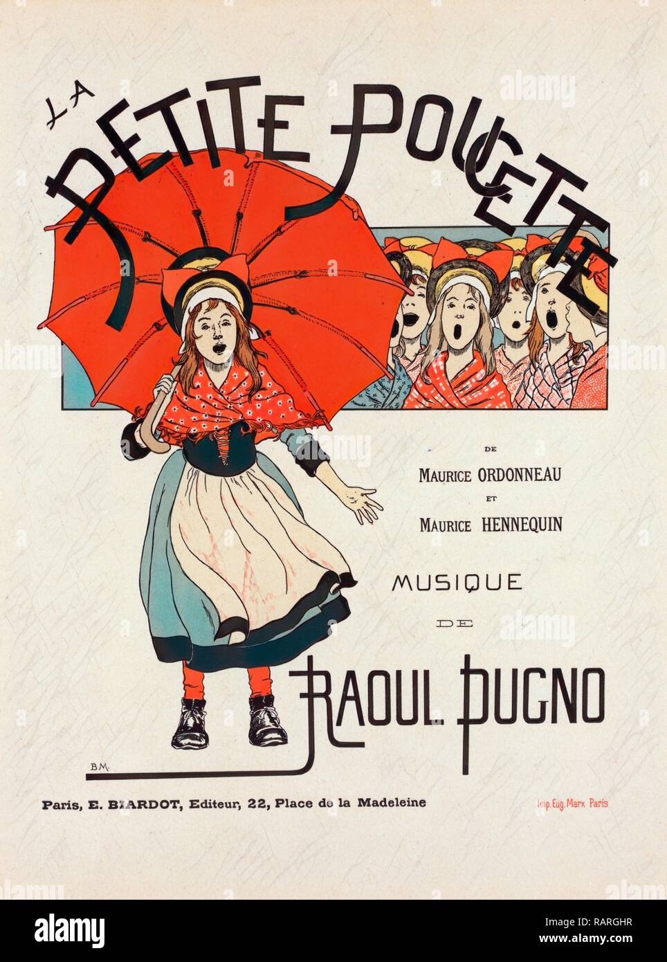 Affiche pour l'opérette la Petite Poucette. Louis-Maurice Boutet de Monvel, (1851-1913), artiste. Repensé Banque D'Images