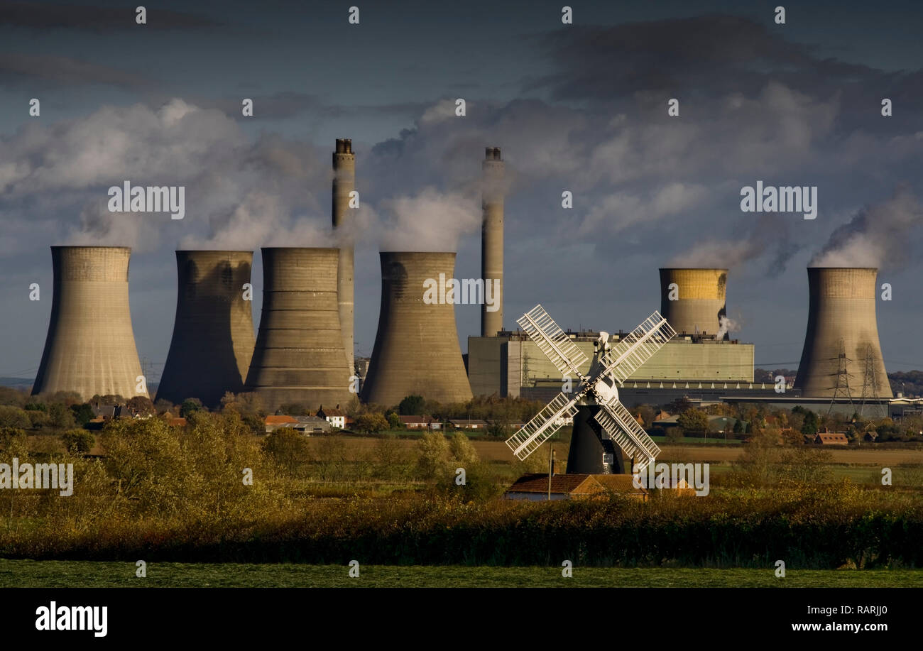 La station de West Burton et Leverton Moulin, Nottinghamshire, Angleterre #  3 Banque D'Images