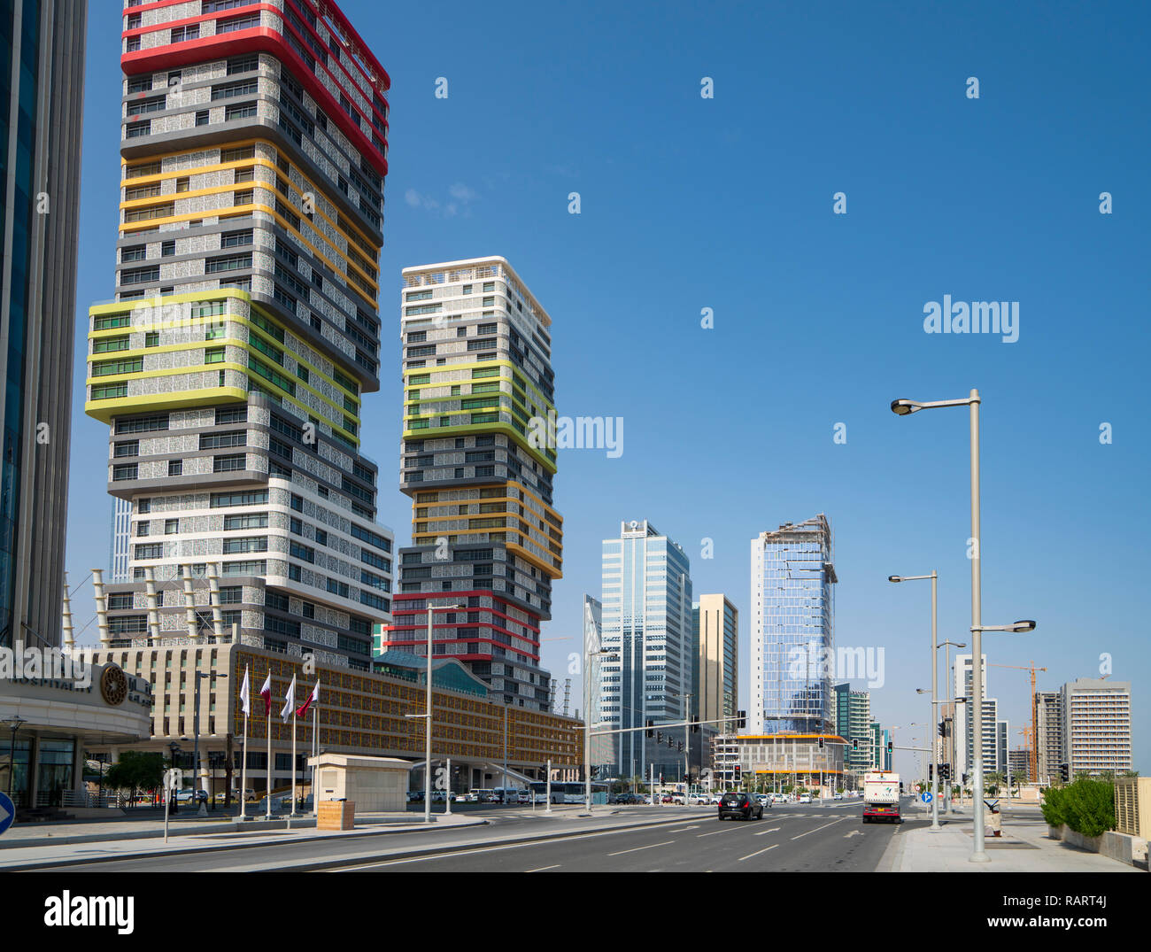 Lusail City ville nouvelle en construction au Qatar, Moyen-Orient Banque D'Images