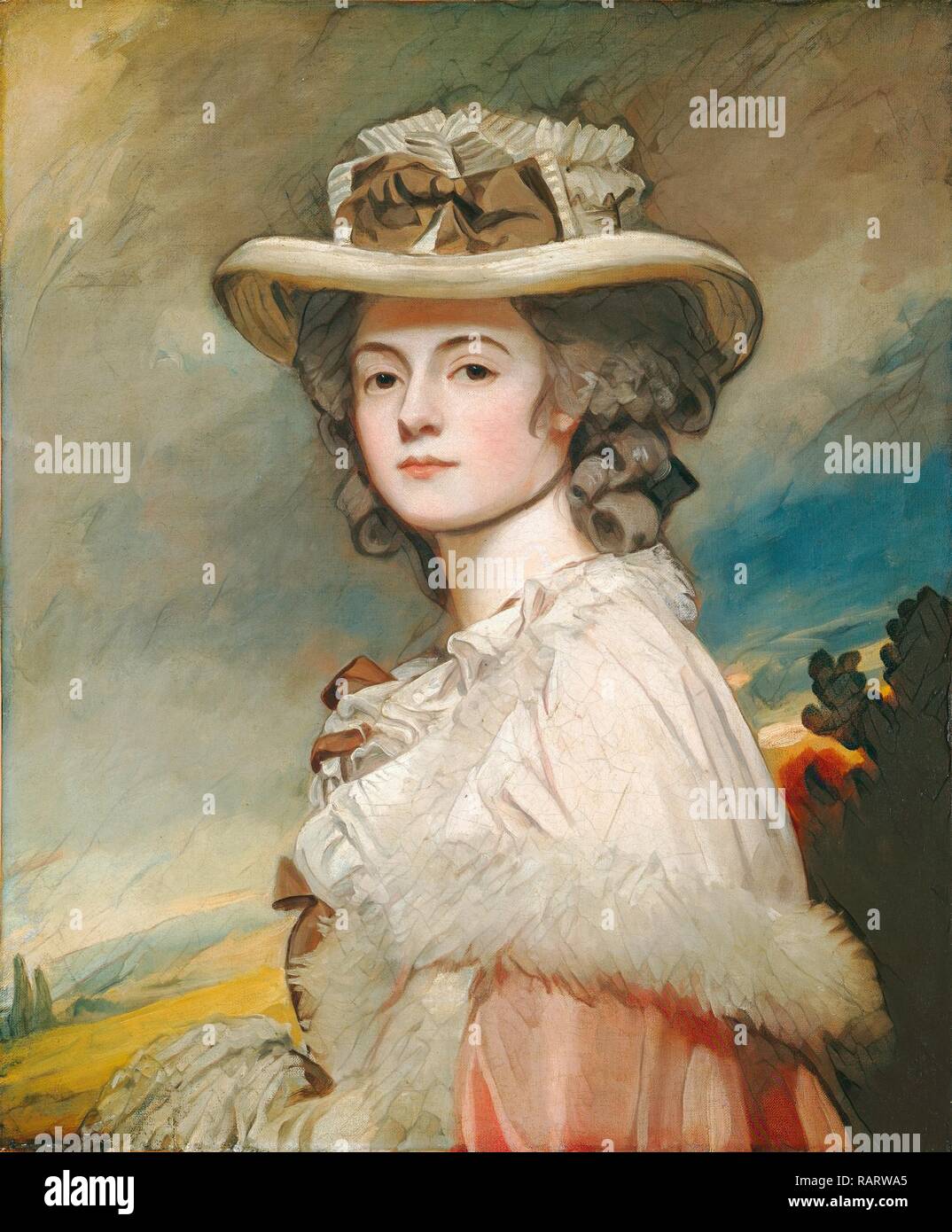 George Romney, Mme Davies Davenport, britannique, 1734-1802, 1782-1784, huile sur toile. Repensé par Gibon. L'art classique repensé Banque D'Images