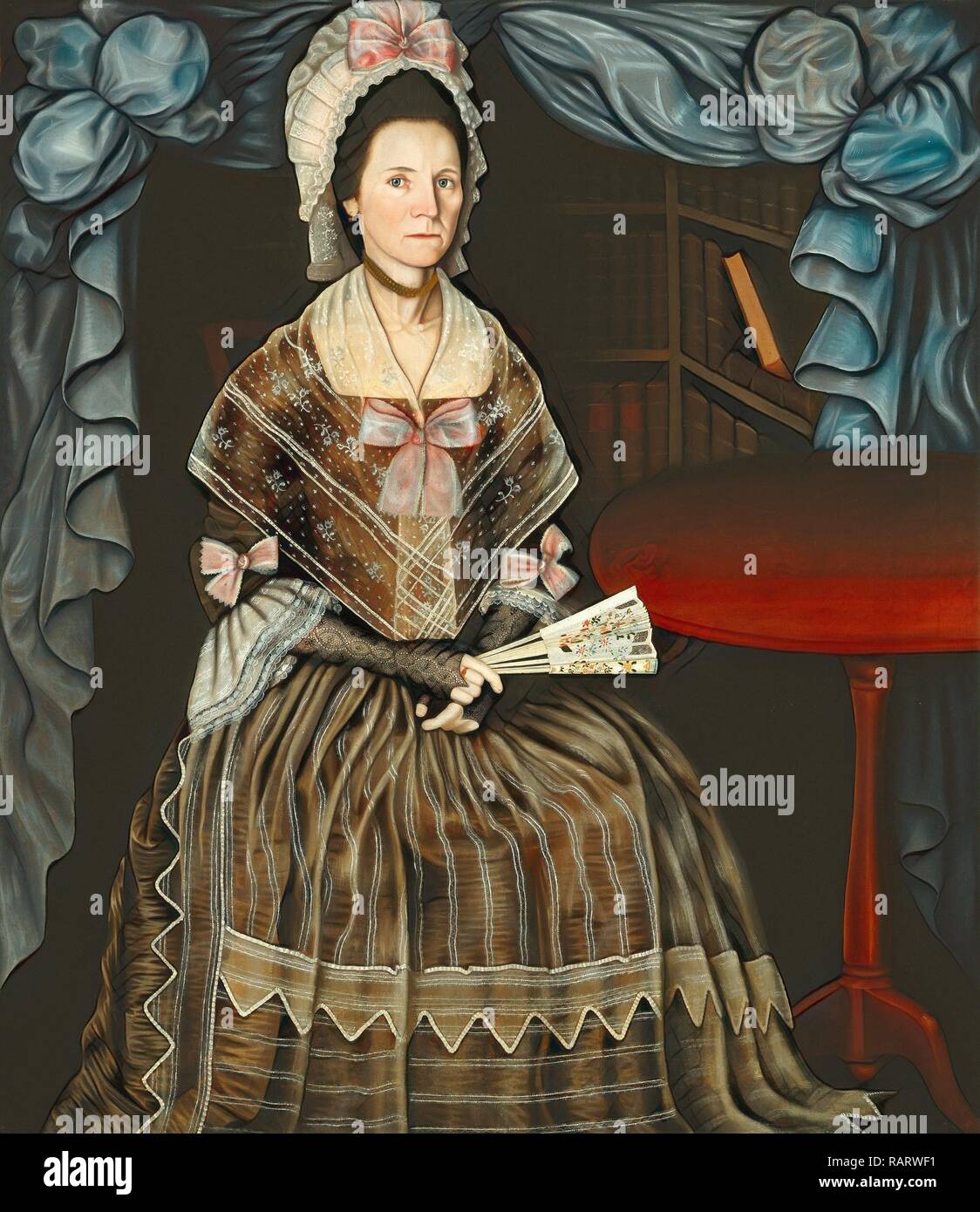 Winthrop Chandler, Mme Samuel Chandler, Américain, 1747-1790, ch. 1780, huile sur toile. Repensé par Gibon. Classic repensé Banque D'Images