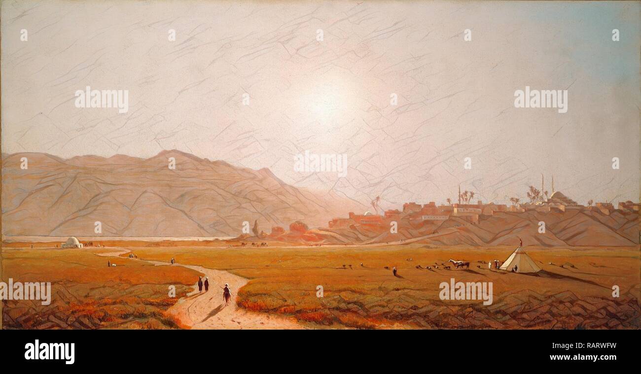 Sanford Robinson Gifford, Siout, Egypte, Américain, 1823-1880, 1874, huile sur toile. Repensé par Gibon. L'art classique repensé Banque D'Images