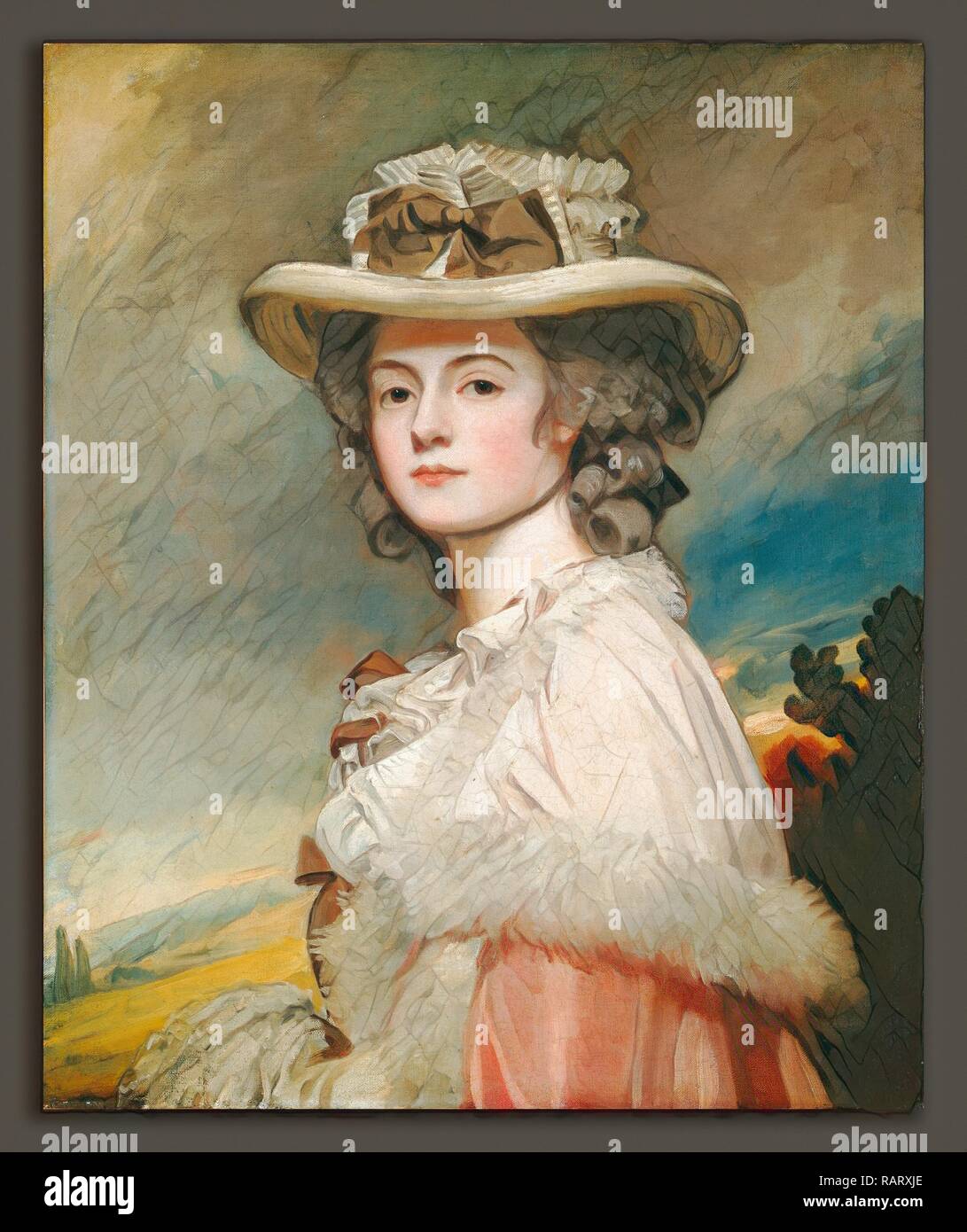 George Romney, Mme Davies Davenport, britannique, 1734 - 1802, 1782-1784, huile sur toile. Repensé par Gibon. Classic repensé Banque D'Images
