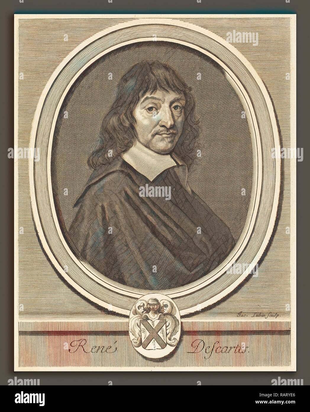 Jacques Lubin (français), ch. 1659 - 1703 ou après), René Descartes, gravure sur bois sur papier. Repensé Banque D'Images