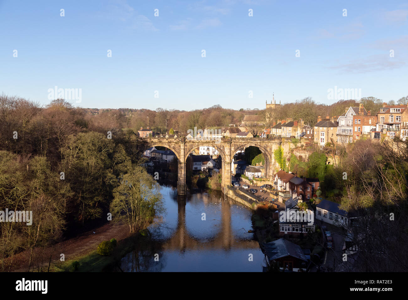 Viaduc Ferroviaire de Knaresborough Pont sur la rivière Nidd, North Yorkshire, England, UK Banque D'Images