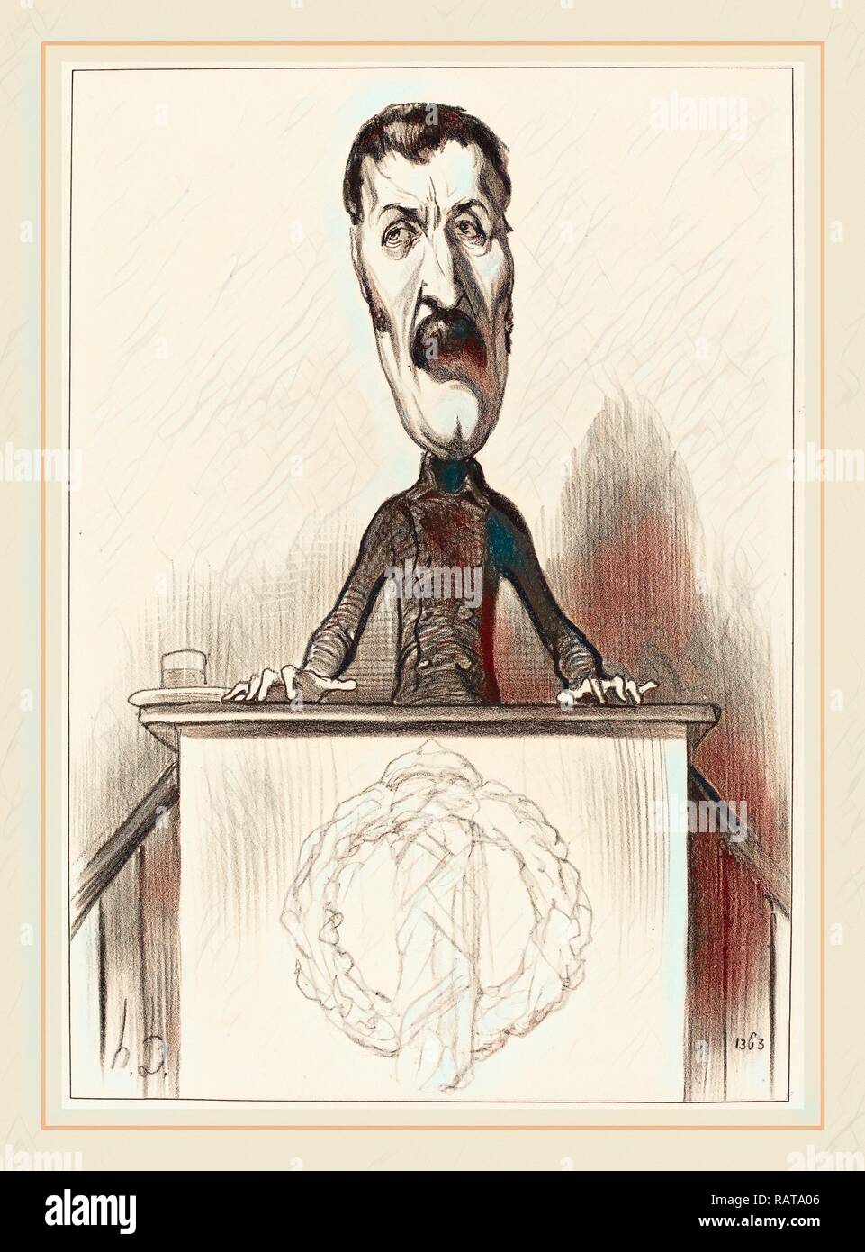 Honoré Daumier (Français, 1808-1879), Jules Bastide, 1849, lithographie. Repensé par Gibon. L'art classique avec un style moderne repensé Banque D'Images