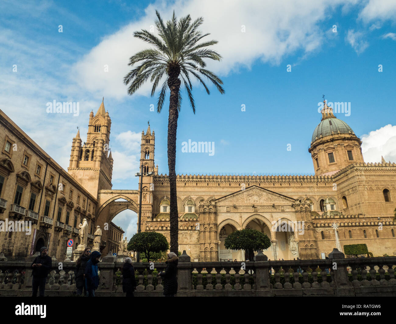La cathédrale de Palerme, ville de Palerme, Sicile, Italie Banque D'Images