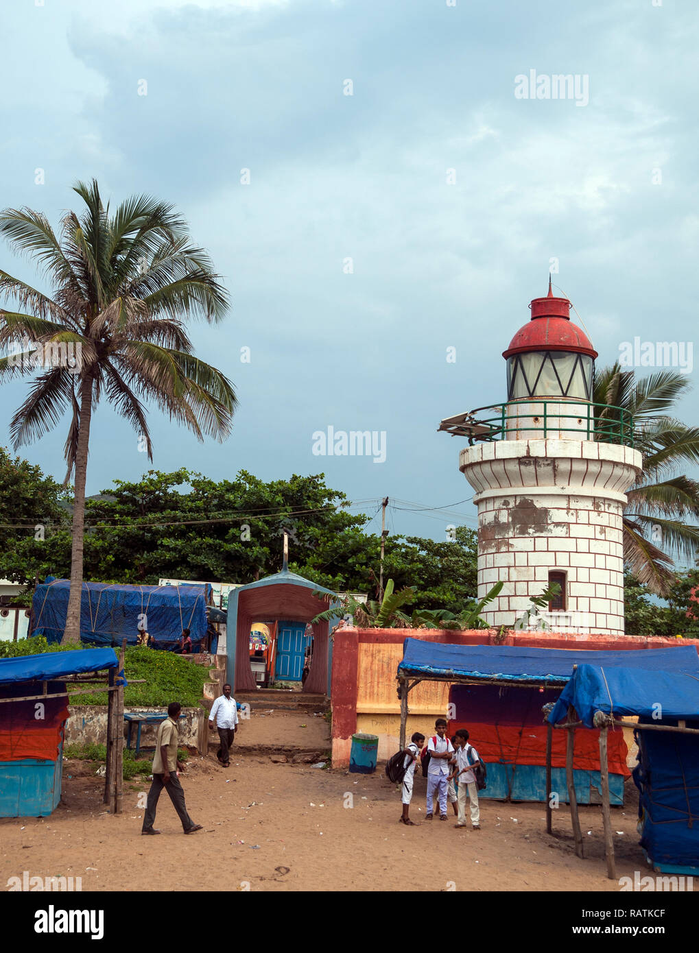 Le Bheeminipatnam phare est la plus courte en Inde et a été construite en 1868. Banque D'Images