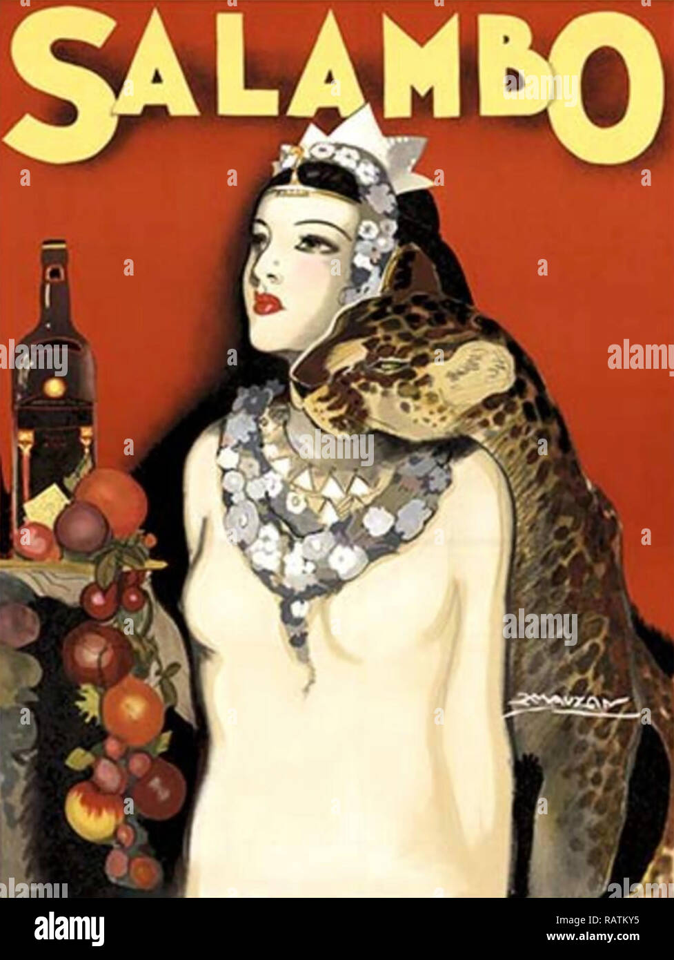 ACHILLE MAUZAN (1883-1952) artiste franco-italienne. Affiche publicitaire vin vers 1930 Banque D'Images