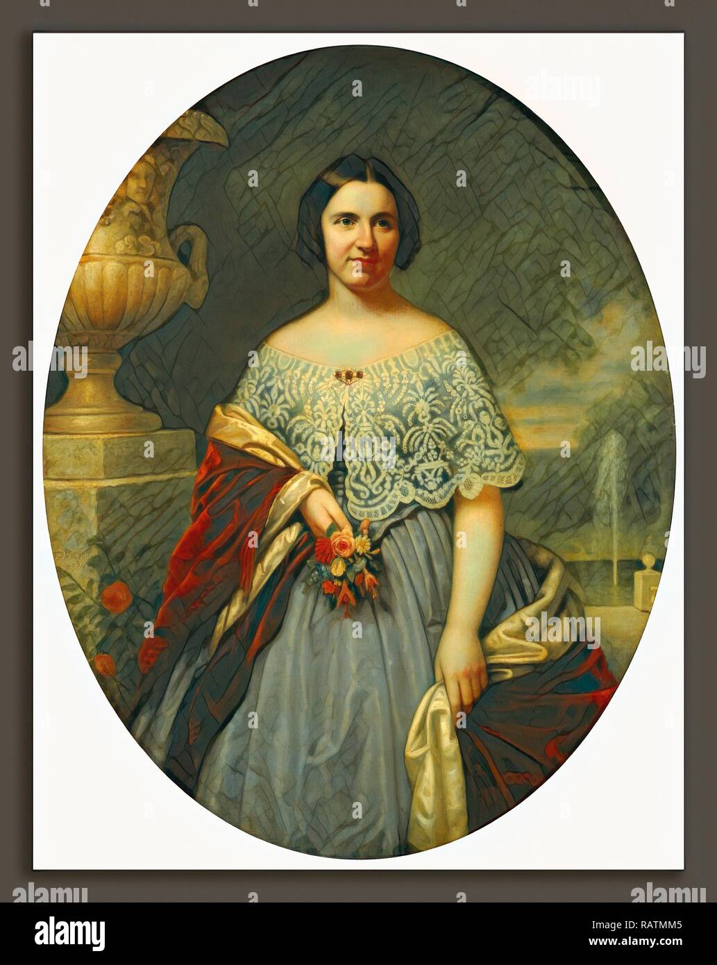 Francis Grive Carpenter, Lucy Tappan Bowen (Mme. Henry C. Bowen), américain, 1830 - 1900, 1859, huile sur toile repensé Banque D'Images