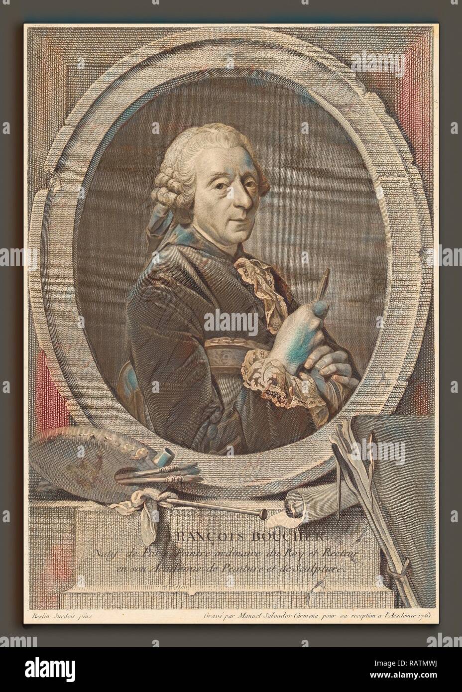 Manuel Salvador Carmona, François Boucher, Espagnol, 1734 - 1820, 1761, eau-forte et la gravure. Repensé Banque D'Images