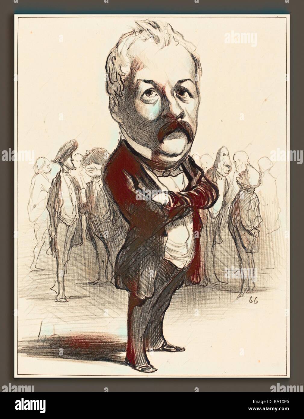 Honoré Daumier (Français, 1808 - 1879), Gustave Sautayra, 1849, lithographie. Repensé par Gibon. L'art classique avec un repensé Banque D'Images