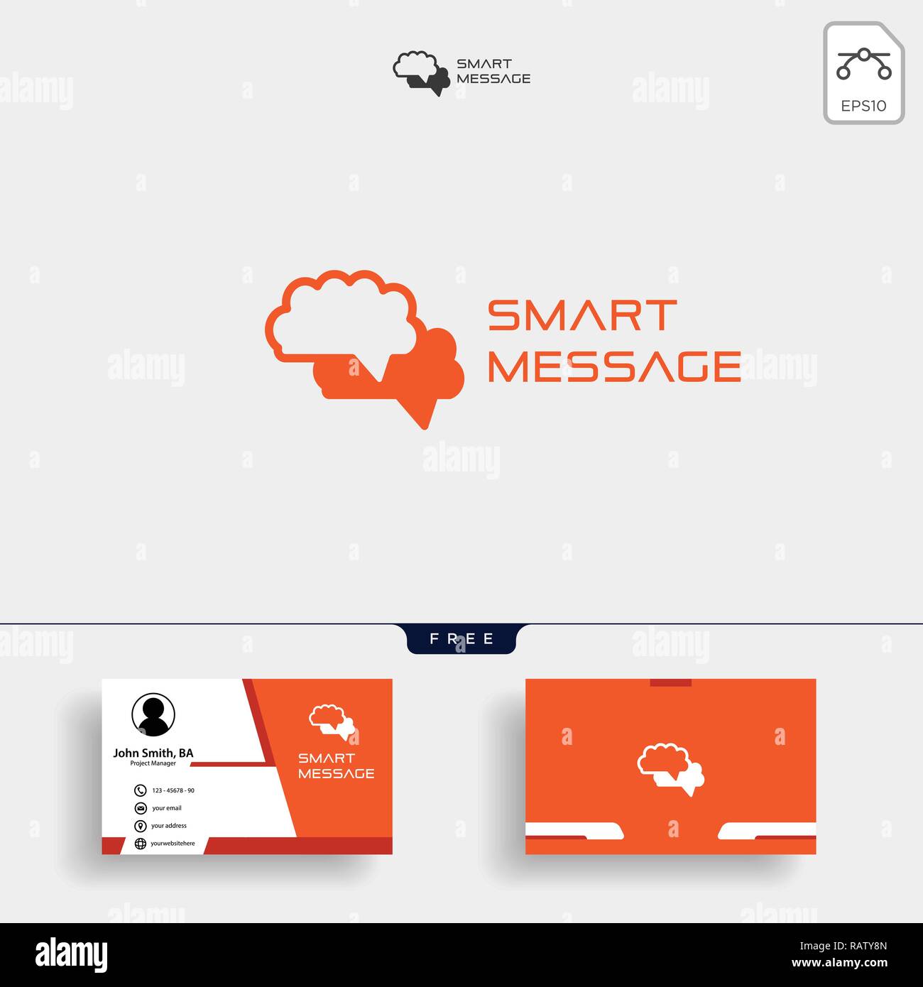 Cerveau Consulter dessins de logos Logo concept vector, cerveau de carte de visite avec l'icône - Vector Illustration de Vecteur