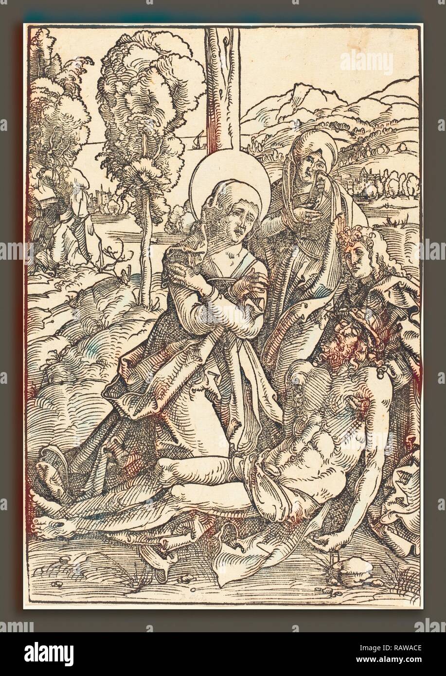 Hans Baldung Grien (allemand, 1484-1485 - 1545), la lamentation, 1510, gravure sur bois sur papier. Repensé Banque D'Images