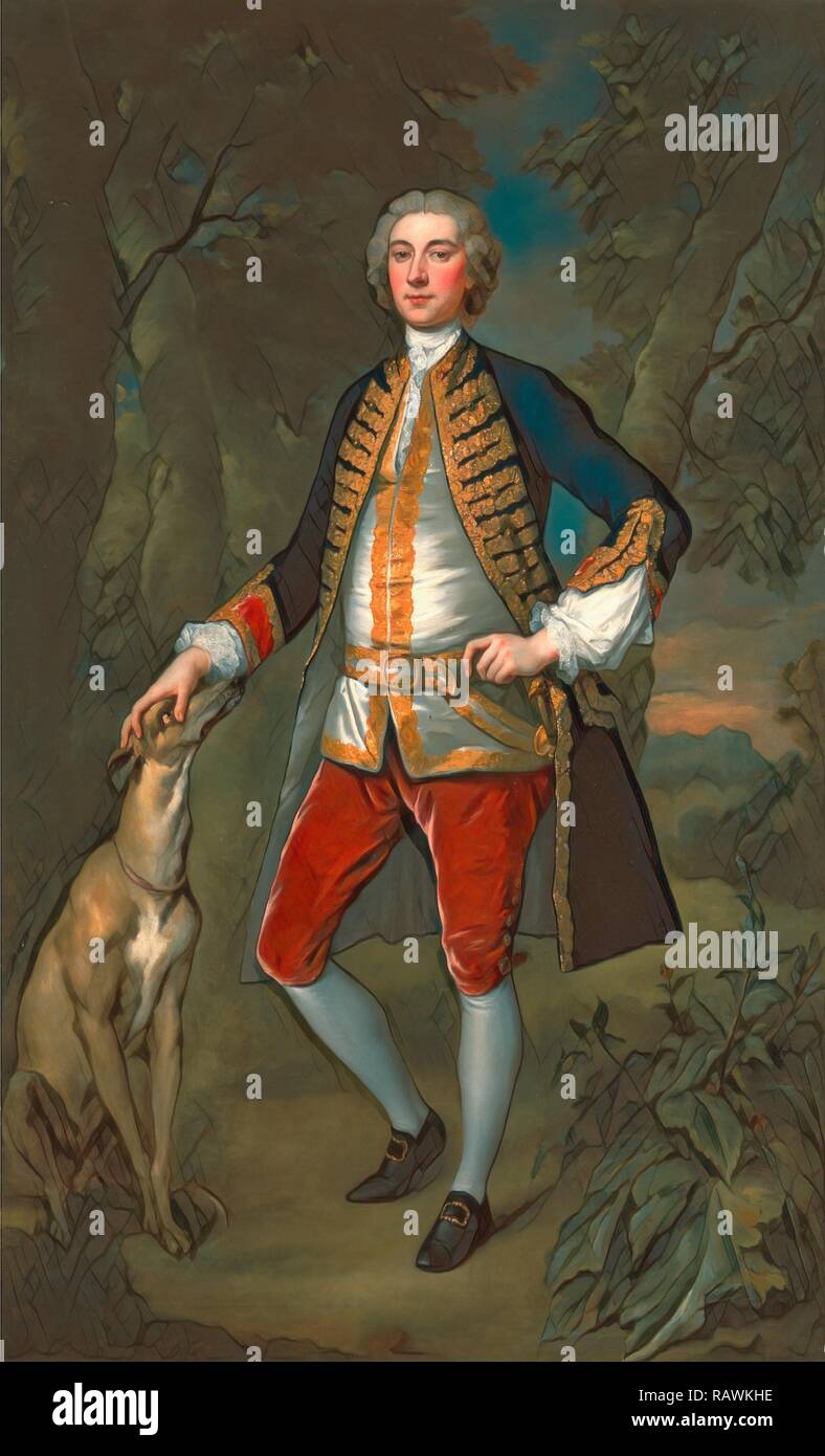 John Dodd, de Swallowfield, Berkshire signée et datée en bas à gauche, la peinture noire : 'Jn. 1739 John Vanderbank', repensé Banque D'Images