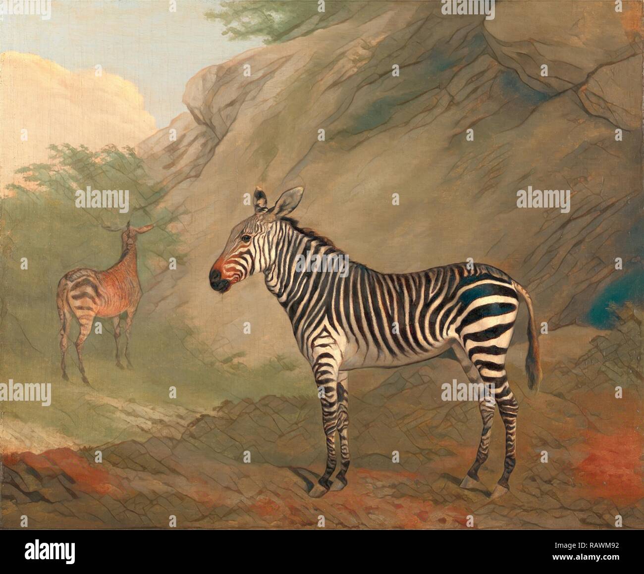 Jacques-Laurent Agasse, Zebra, 1767-1849, Suisse. Repensé par Gibon. L'art classique avec une touche moderne repensé Banque D'Images