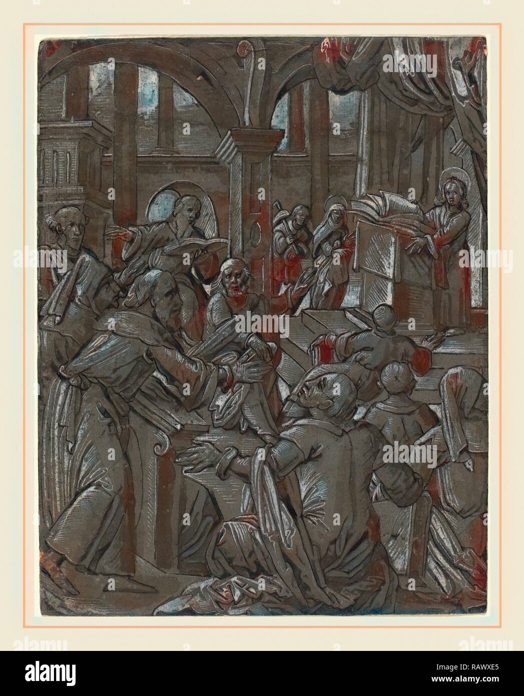 L'allemand du 16ème siècle, le Christ avec les médecins contestant, ch