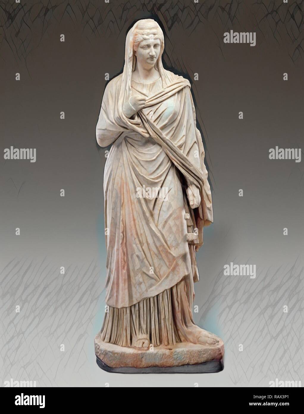 Portrait de Faustina l'Aîné, Inconnu, Empire romain, 140 - 160, marbre, Objet : H : 209 cm (H : 82 5/16 in repensé Banque D'Images