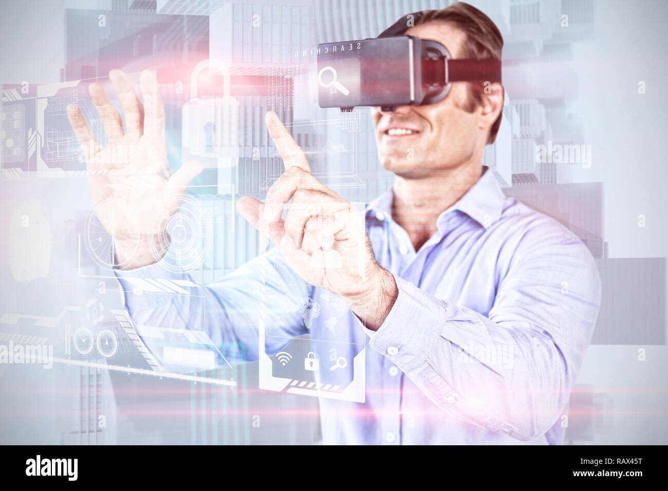 Le port de lunettes vr Banque D'Images