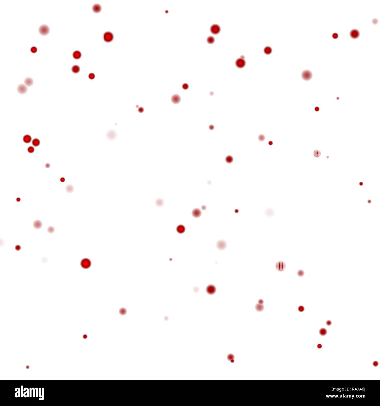 Abstract dot confettis couleur rouge sur fond blanc Banque D'Images