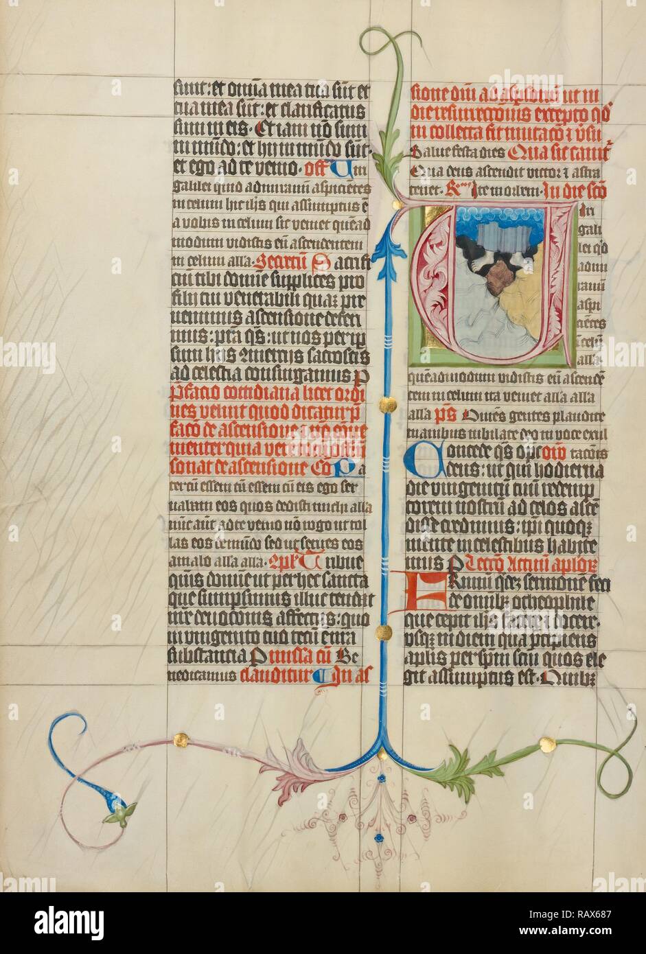 V Initial : l'Ascension, Maître Michael, autrichien, actif à propos de 1420 jusqu'à ce que le milieu du 15ème siècle, Vienne, Autriche repensé Banque D'Images