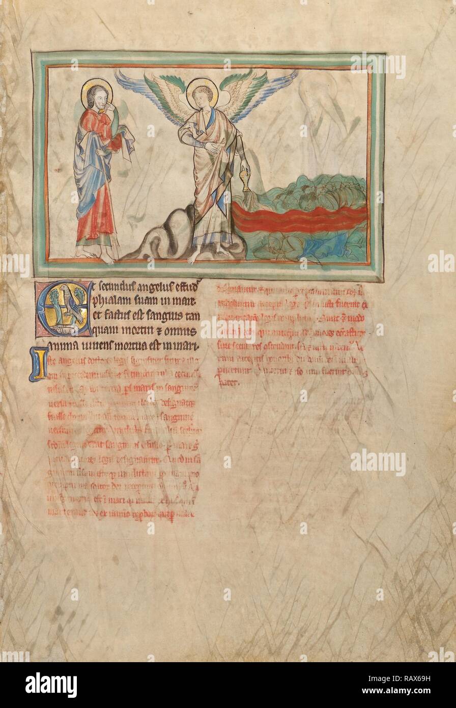 Le deuxième navire : la mort dans la mer, Inconnu, Londres (probablement), l'Angleterre, l'Europe, environ 1255 - 1260 couleurs, Tempera repensé Banque D'Images