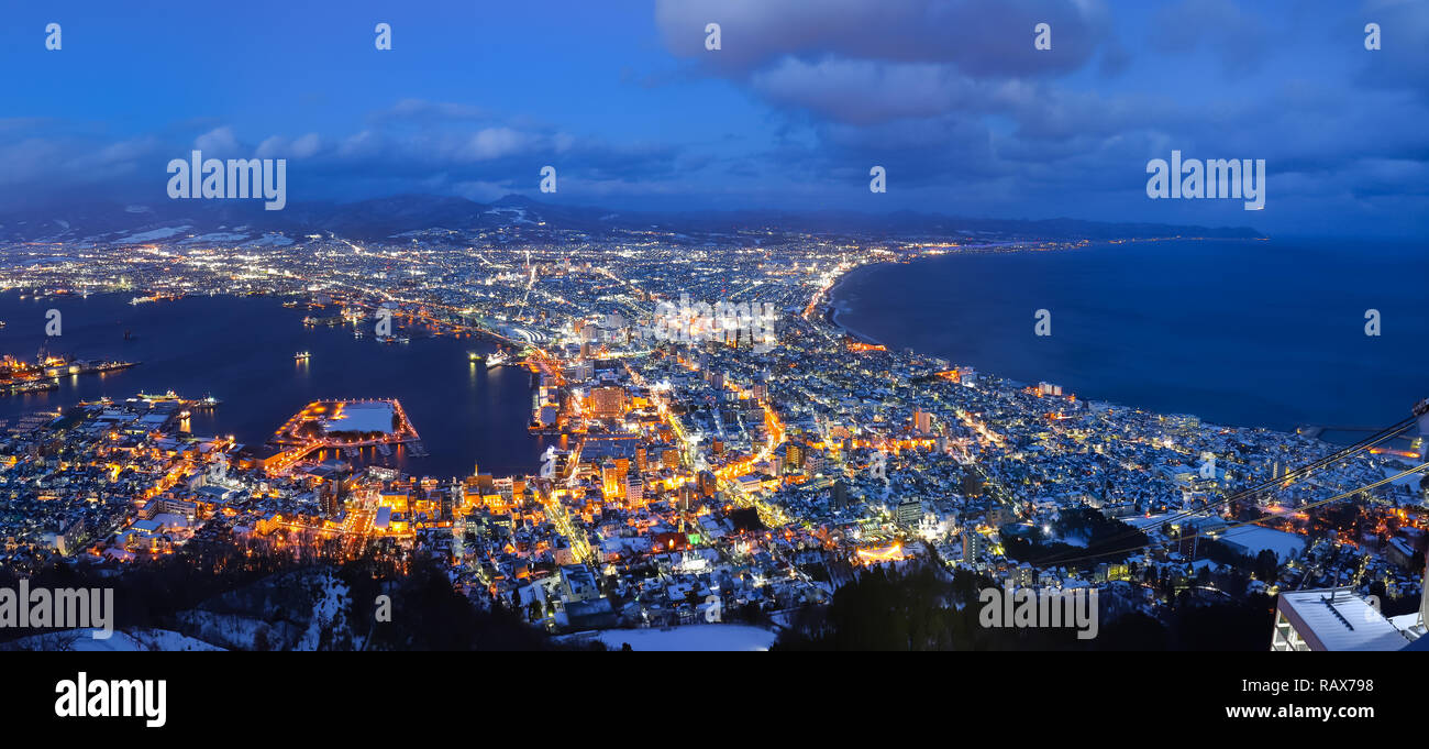 Paysage urbain d'hokadate d'hiver au Japon Banque D'Images