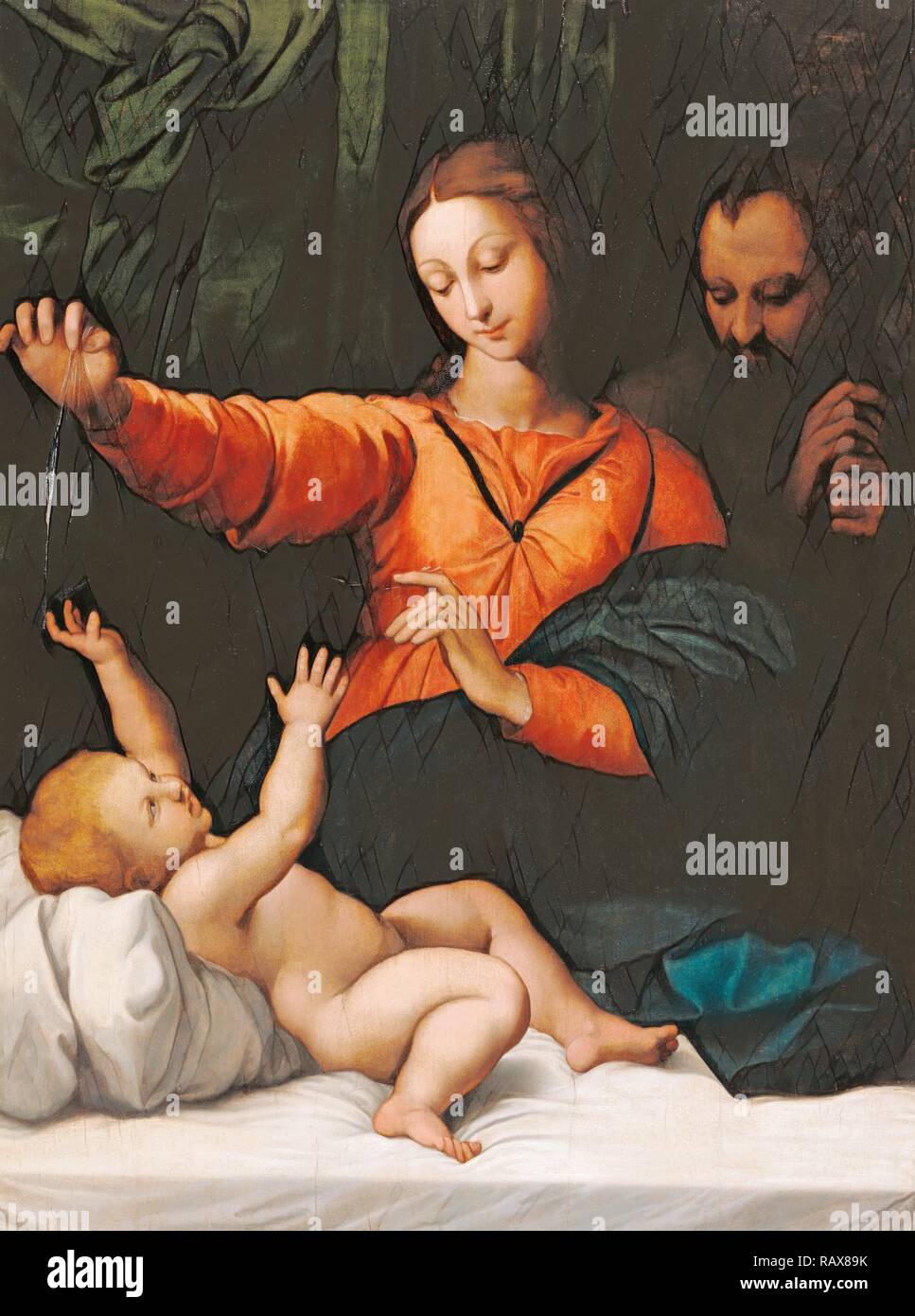 La Sainte Famille (la Madonna del Velo, Madonna di Loreto), copie d'après Raphaël (Raffaello Sanzio), Italien, 1483 repensé Banque D'Images