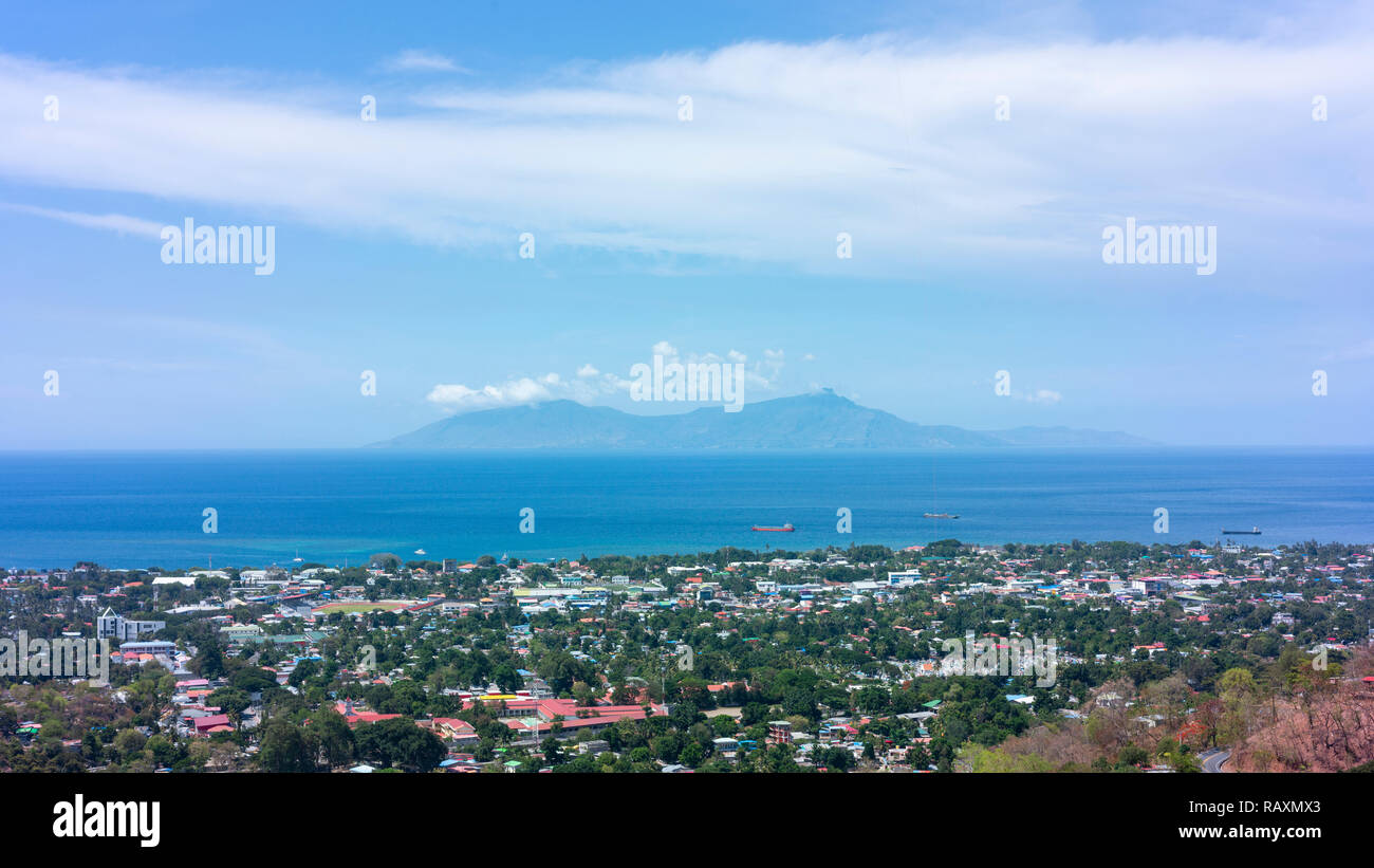 La recherche à travers Dili et la Banda mer vers l'île Atauro. Banque D'Images