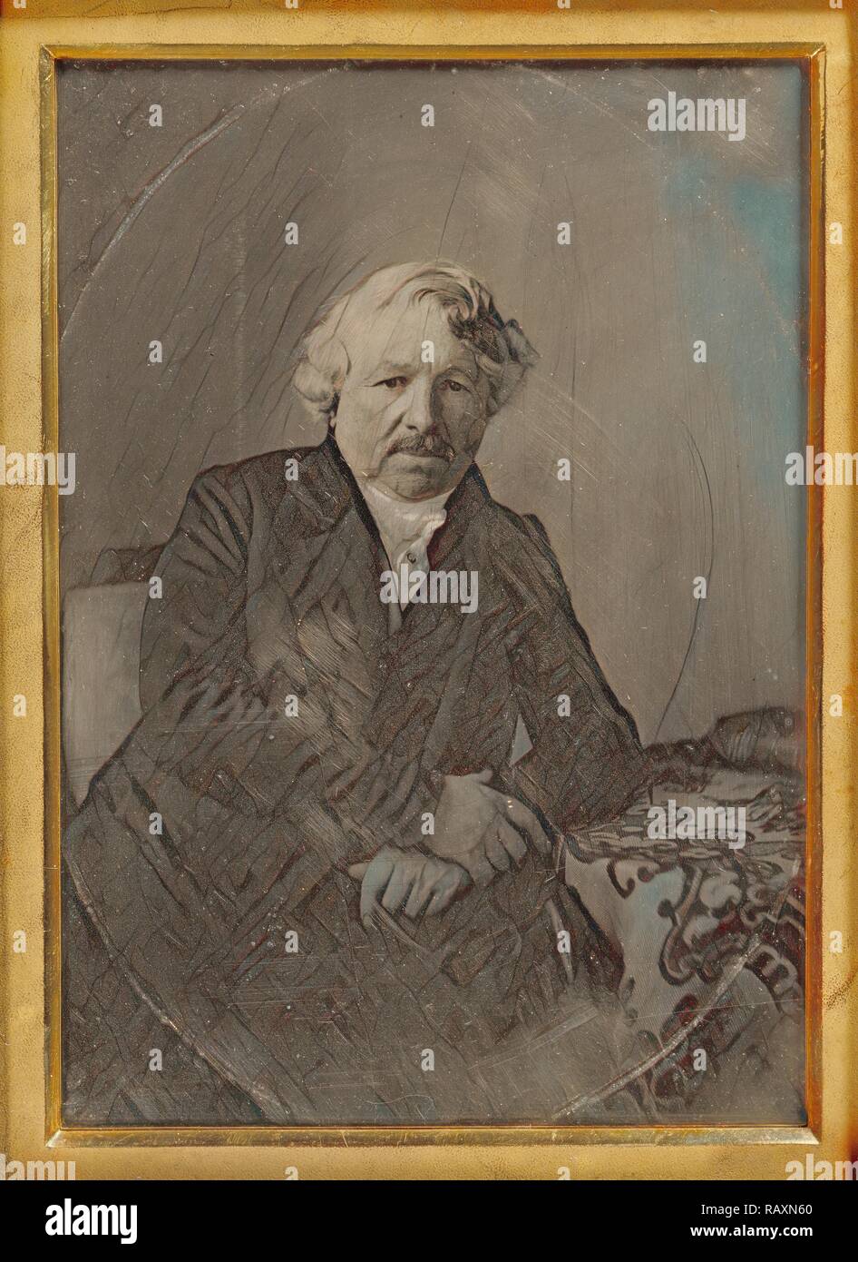 Portrait de Louis-Jacques-Mandé Daguerre, Charles Richard Meade, américain, 1826 - 1858, Bry-sur-Marne, France, Europe repensé Banque D'Images