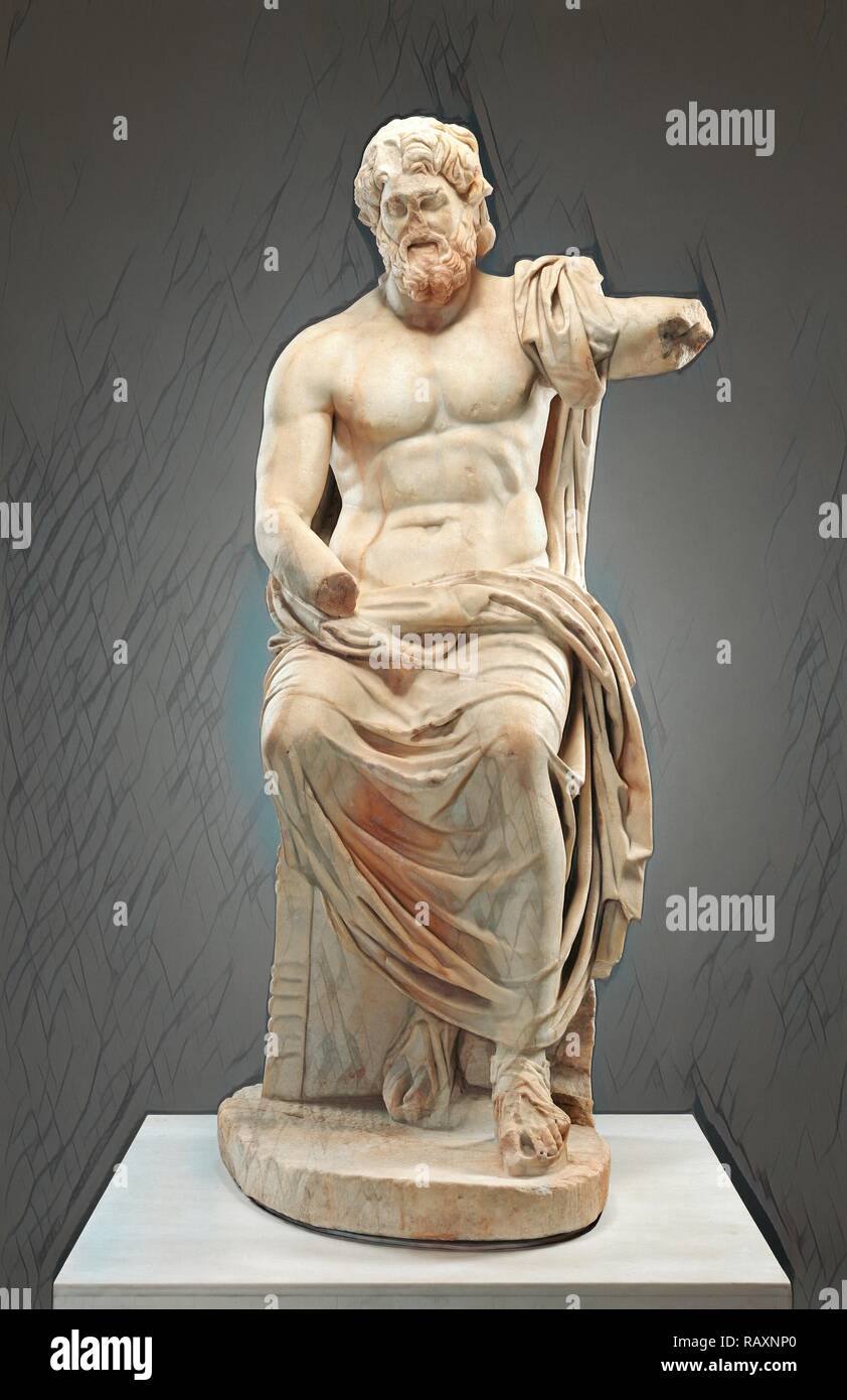 Statue de Jupiter (Zeus), Marbury Hall inconnu, 1er siècle, le marbre, l' objet : H : 207 x L : 100 x P : 62,5 cm (81 1/2 x repensé Photo Stock -  Alamy