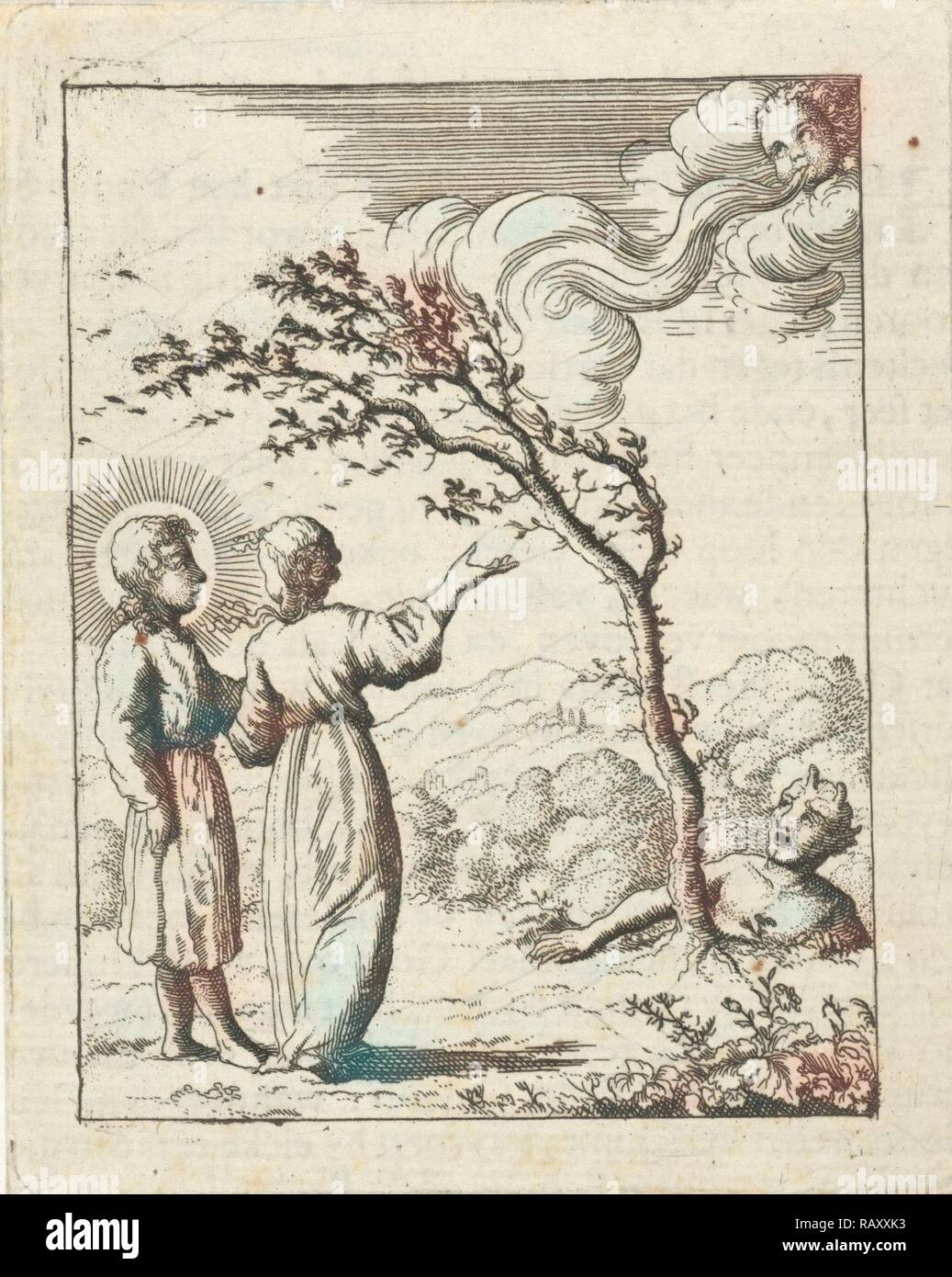 Le Christ et l'âme incarnée dans une tempête, Jan Luyken, Pieter Arentsz (II), 1678 - 1687. Repensé Banque D'Images