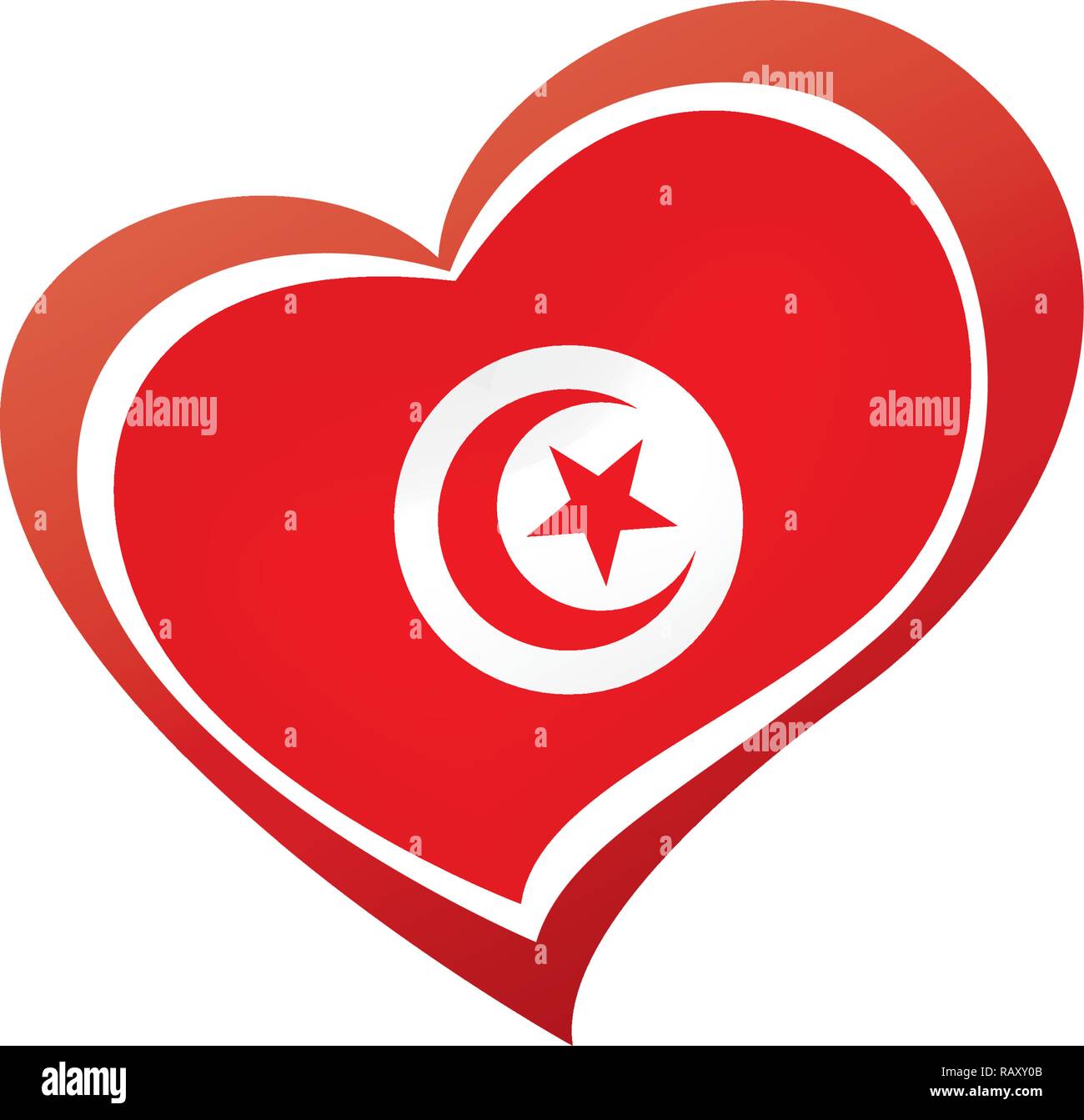 Drapeau de la Tunisie, vector illustration sur fond blanc Illustration de Vecteur