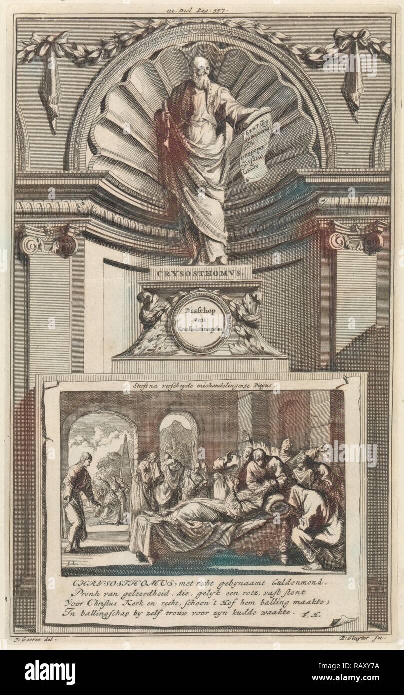 H Jean Chrysostome, père de l'Église, Jan Luyken, Zacharie Chatelain (II), François Halma, 1698. Repensé Banque D'Images