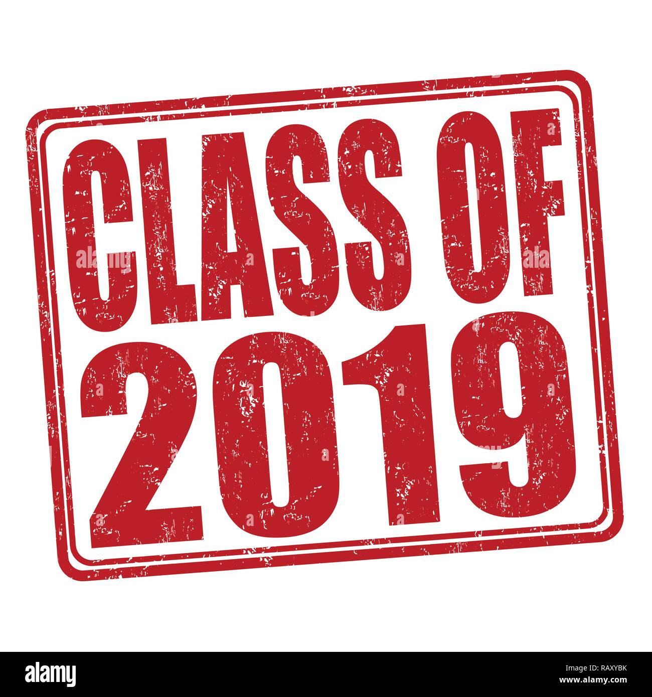 Classe de 2019 grunge rubber stamp on white, vector illustration Illustration de Vecteur