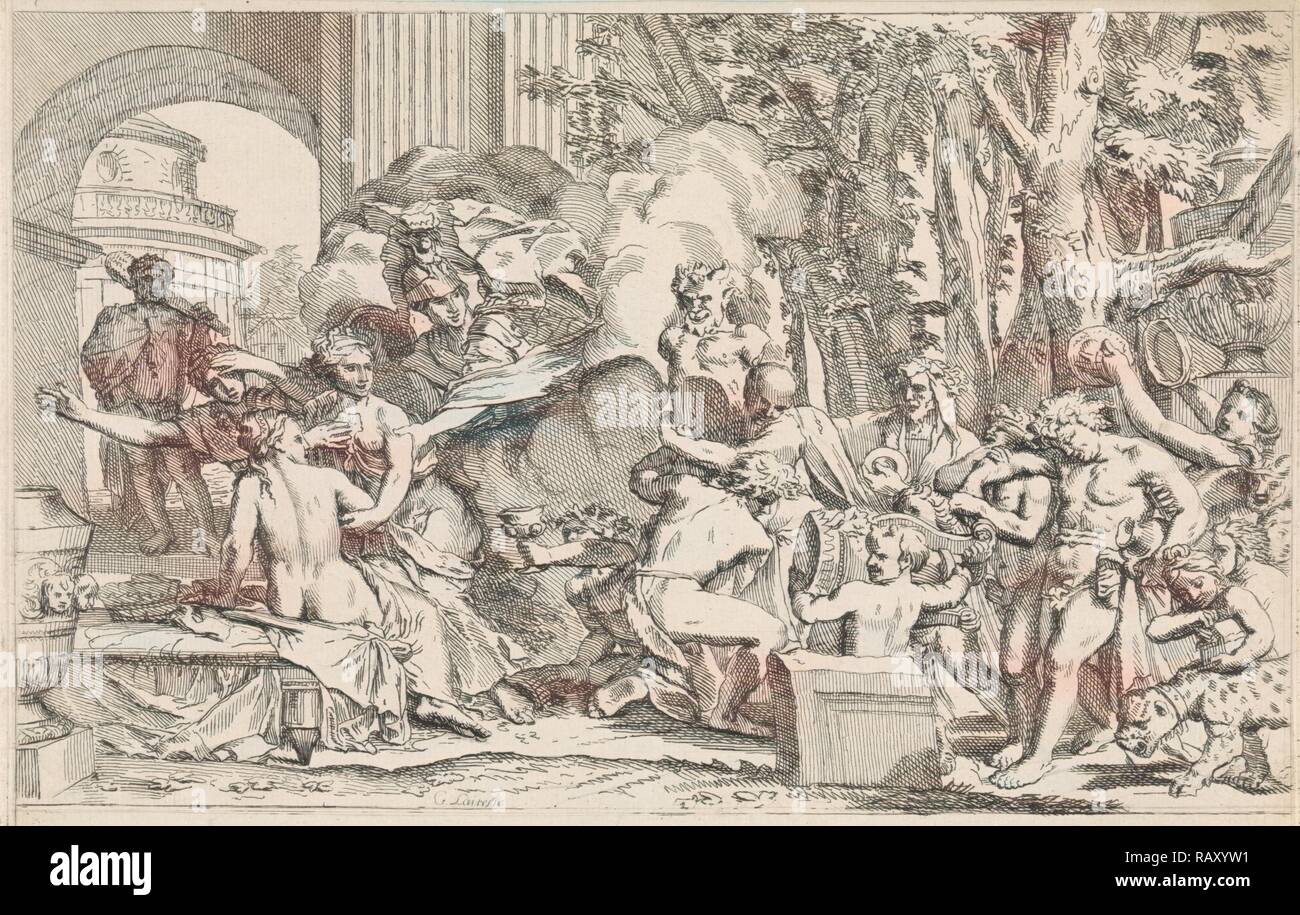 Minerva protège l'innocence contre la tentation, Johannes Glauber, 1656 - 1726. Repensé par Gibon. Classic repensé Banque D'Images