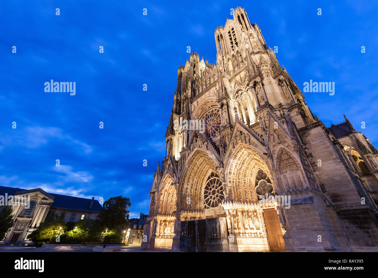 Cathédrale de Notre-Dame de Reims. Reims, Grand Est, France. Banque D'Images