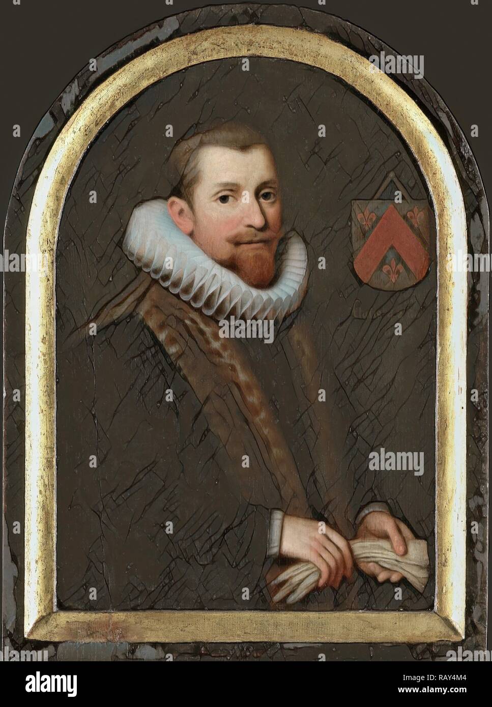 Portrait de Floris Gerritsz van Overrijn Schoterbosch), ch. 1562-1618, attribué à Cornelis Engelsz., ch. 1620 repensé Banque D'Images