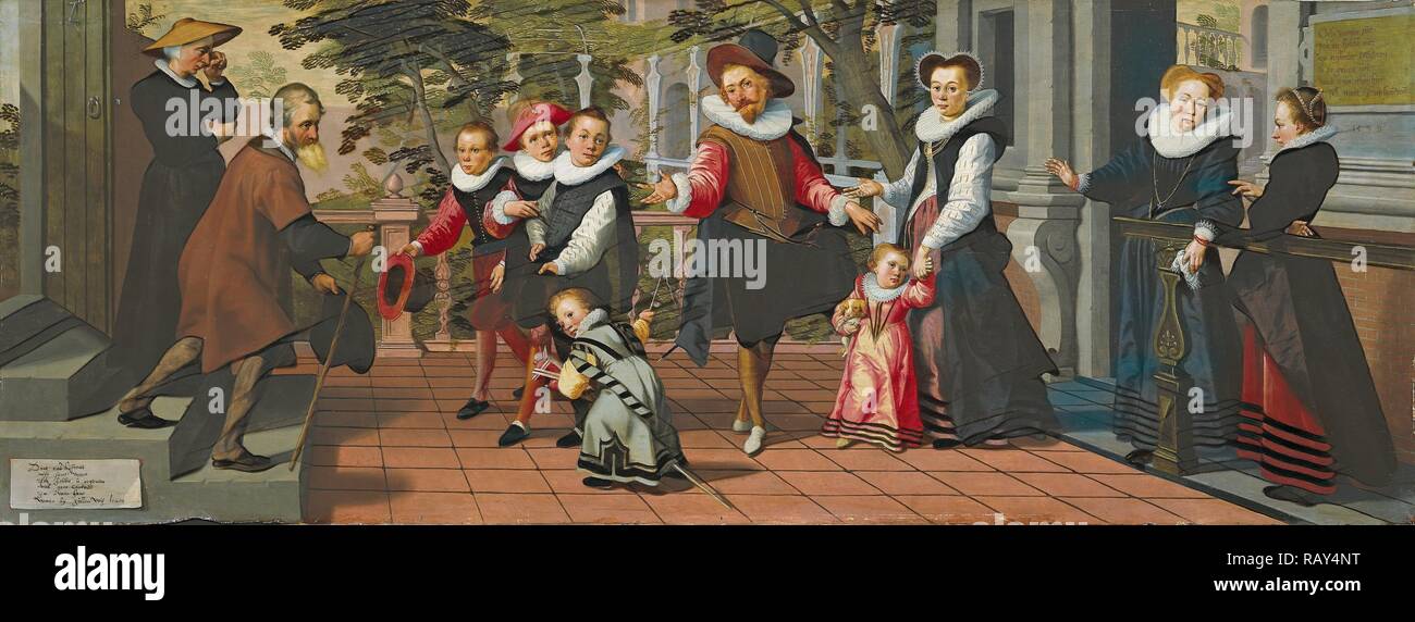 Les enfants riches, pauvres parents, Aert Pietersz., Pieter Pietersz., I, 1599. Repensé par Gibon. L'art classique avec un repensé Banque D'Images