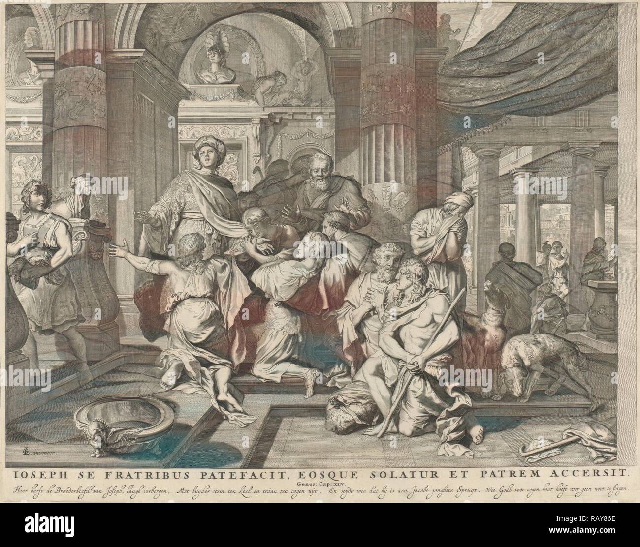 Joseph se révèle à ses frères, anonyme, Nicolaes Visscher (I), Nicolaes Visscher (II), 1668 - 1702 repensé Banque D'Images