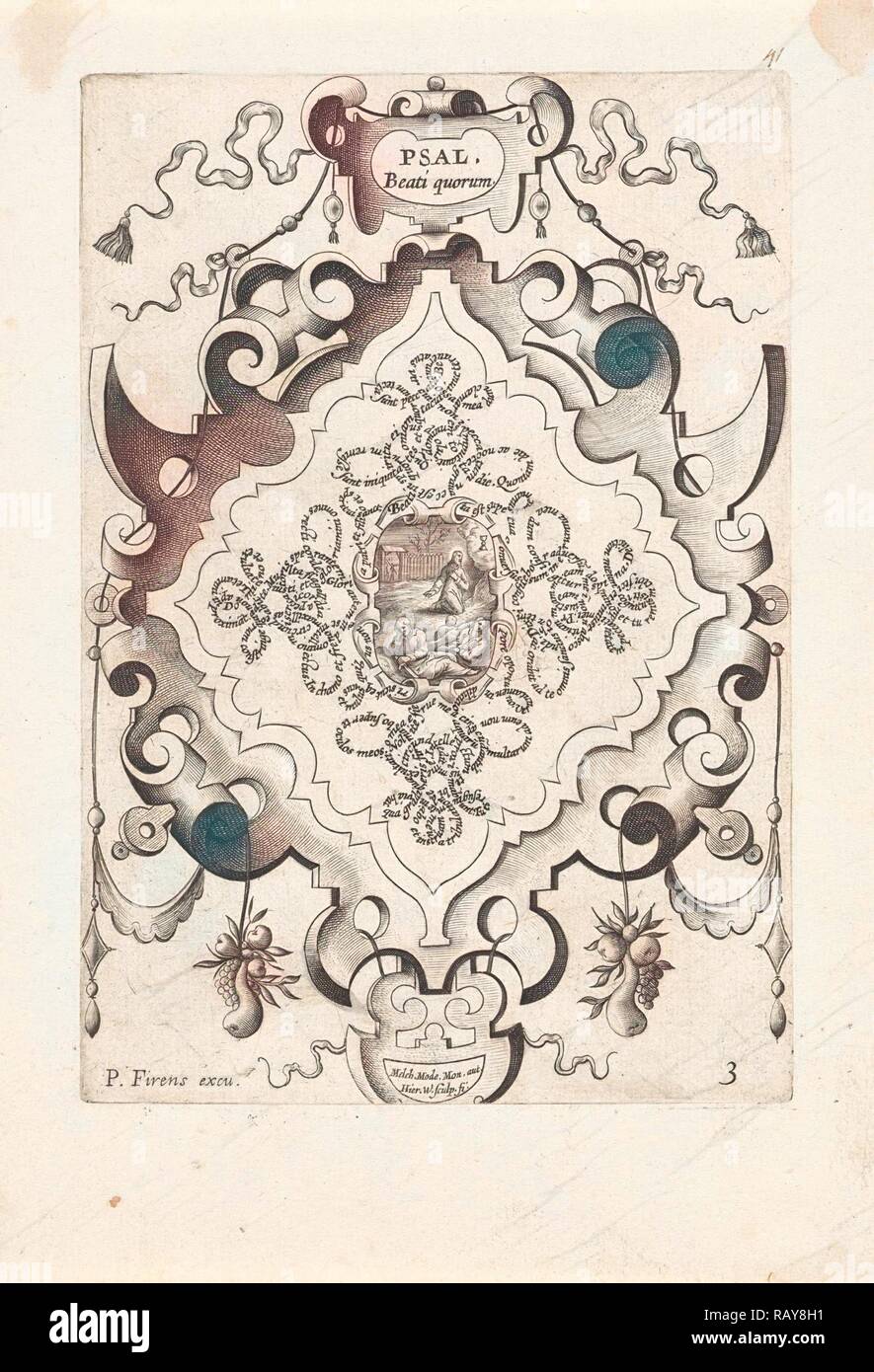Christus in de hof van Getsemane. Hieronymus Wierix, Melchior Modèle, Pierre Firens, 1608. Repensé Banque D'Images