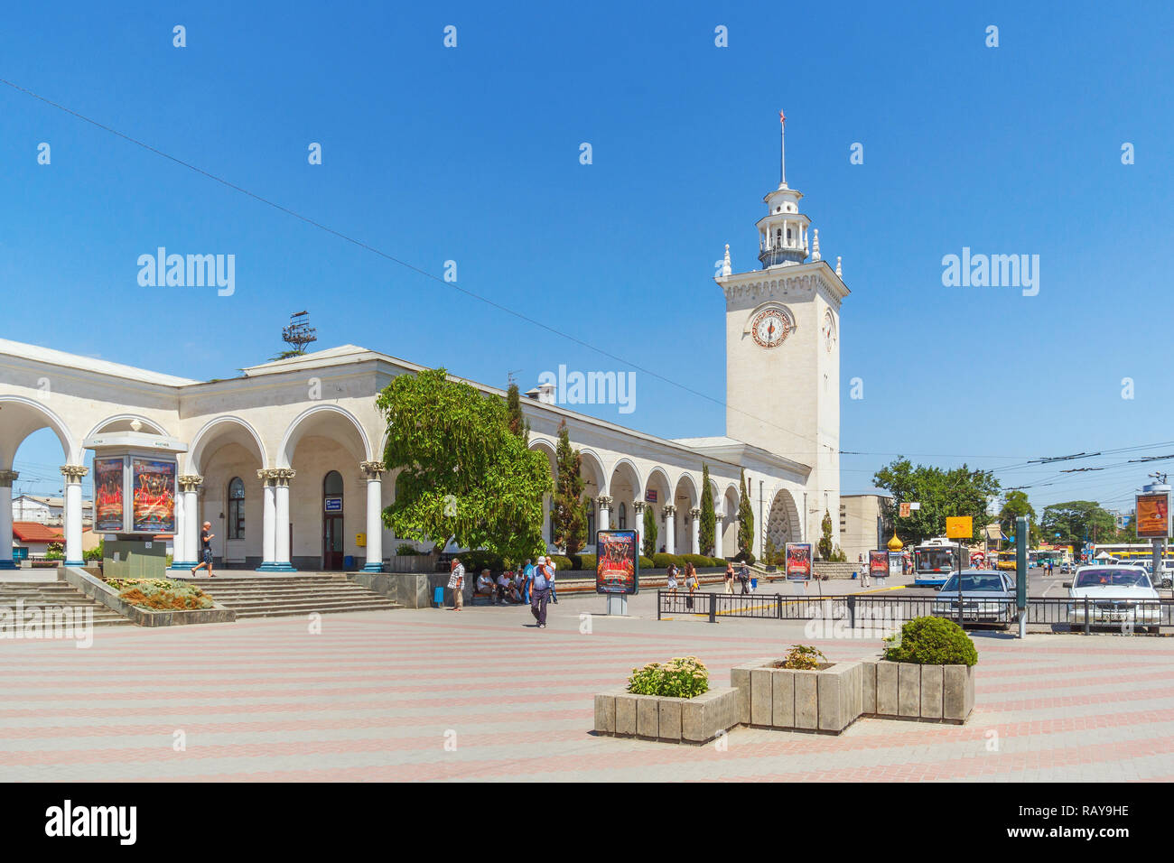 La Crimée. La gare de Simferopol, Russie Banque D'Images