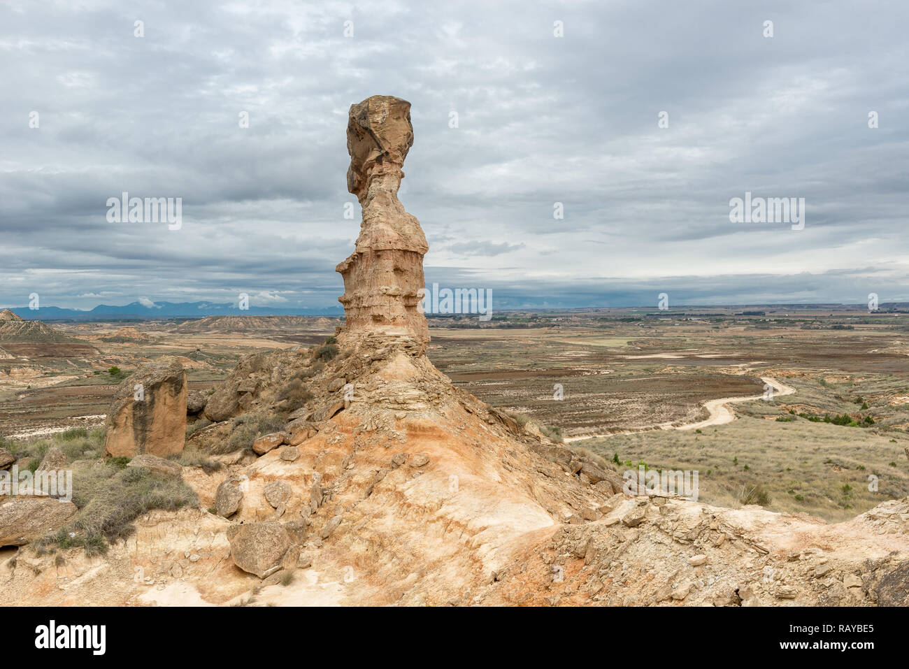Tozal de la Cobeta, grès du désert de Monegros en Aragon, Espagne Banque D'Images