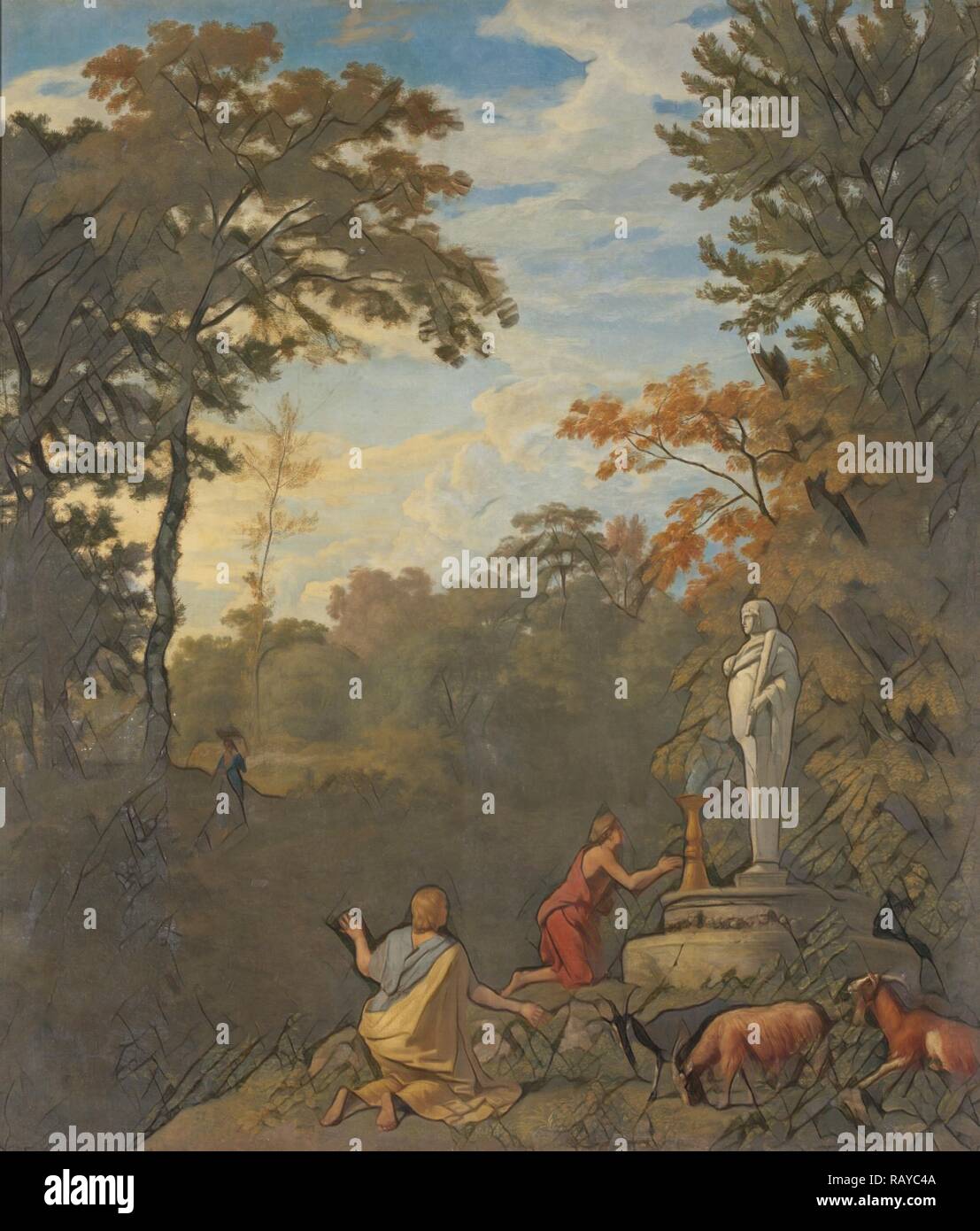 Paysage arcadien, Johannes Glauber, 1680 - 1726. Repensé par Gibon. L'art classique avec une touche moderne repensé Banque D'Images