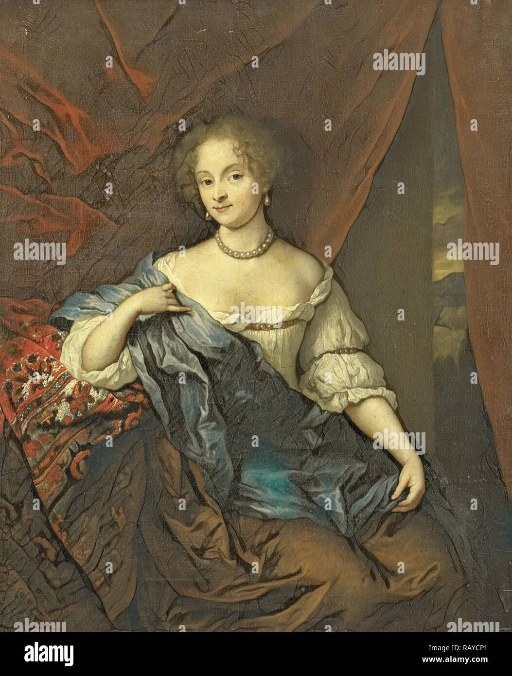 Portrait d'une femme, peut-être un membre de la famille Van Citters, Caspar Van, 1674. Repensé par Gibon. Classic repensé Banque D'Images