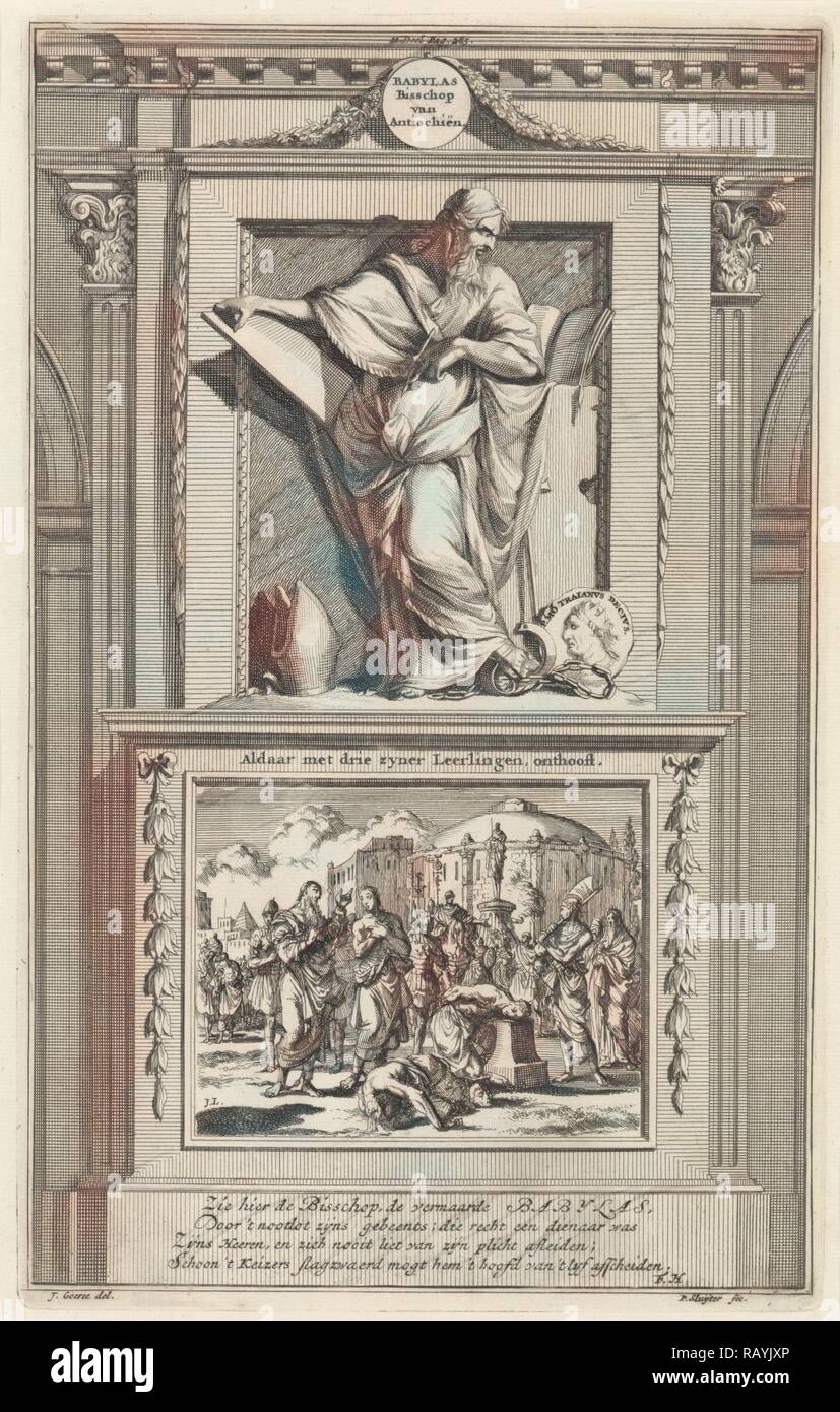 H. Babylas d'Antioche, Jan Luyken, Zacharie Chatelain (II), François Halma, 1698. Repensé par Gibon. L'art classique repensé Banque D'Images