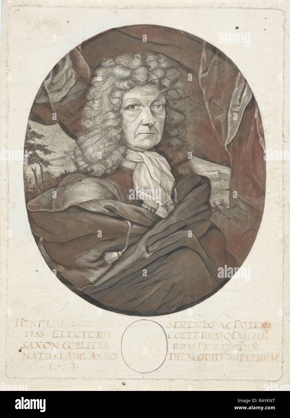 Portrait d'un homme inconnu, d'impression bouilloire : Pieter Schenk je peut-être. Repensé par Gibon. L'art classique avec un style moderne repensé Banque D'Images