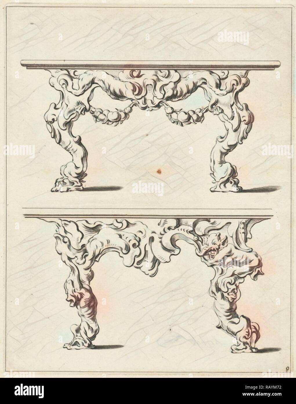 Deux tables consoles, Pieter Hendricksz. Schut, Gerbrand van den Eeckhout, Nicolaes Visscher (I), 1655. Repensé Banque D'Images