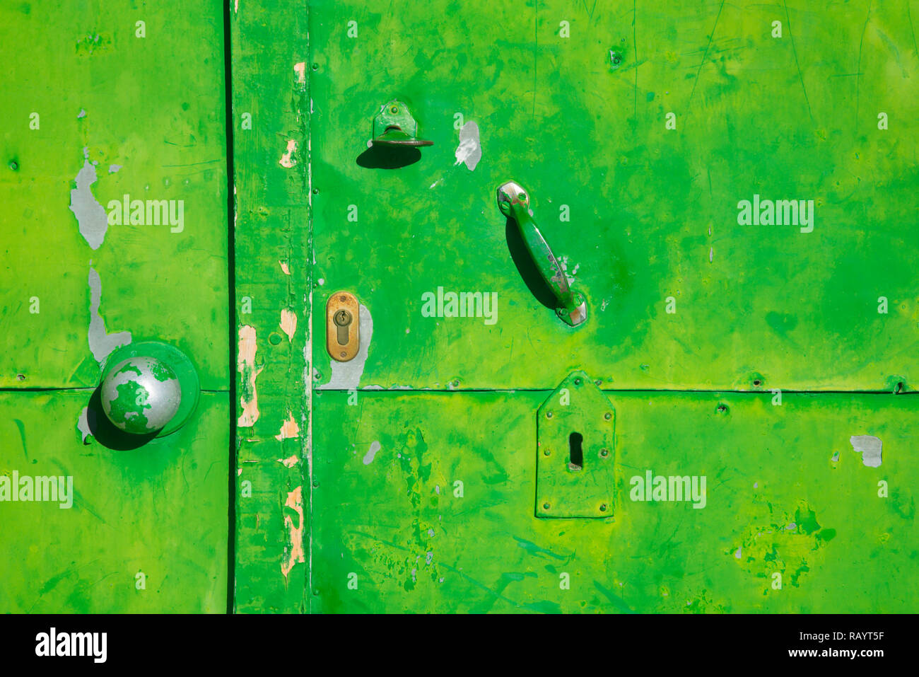 La porte verte, détail. Banque D'Images